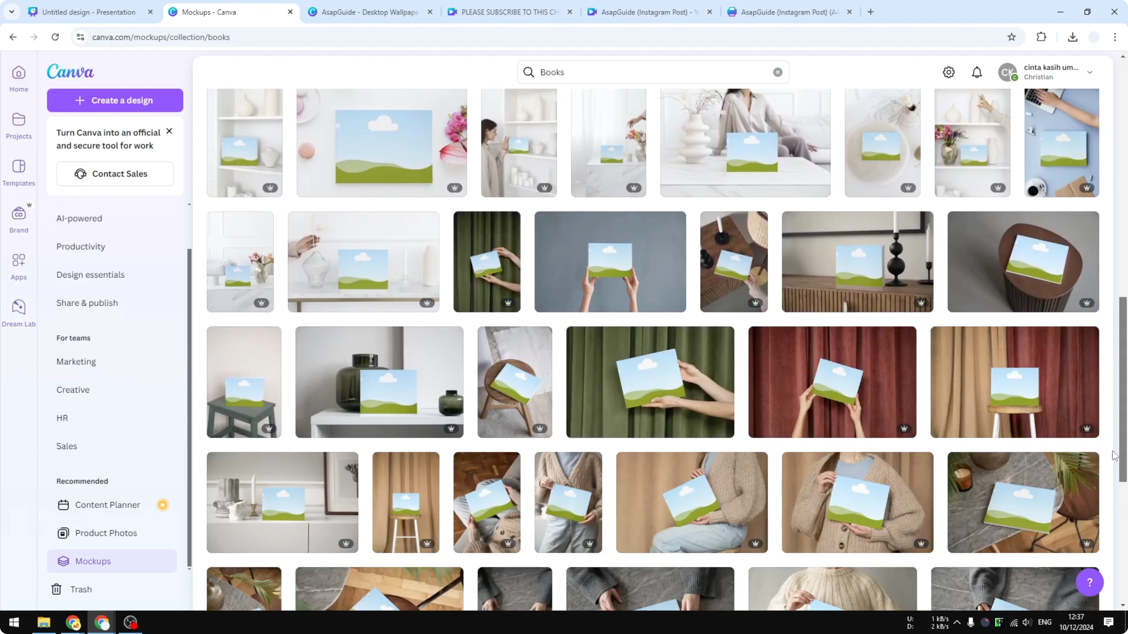Screenshot from How to Make a 3D Book Cover in Canva at 44s