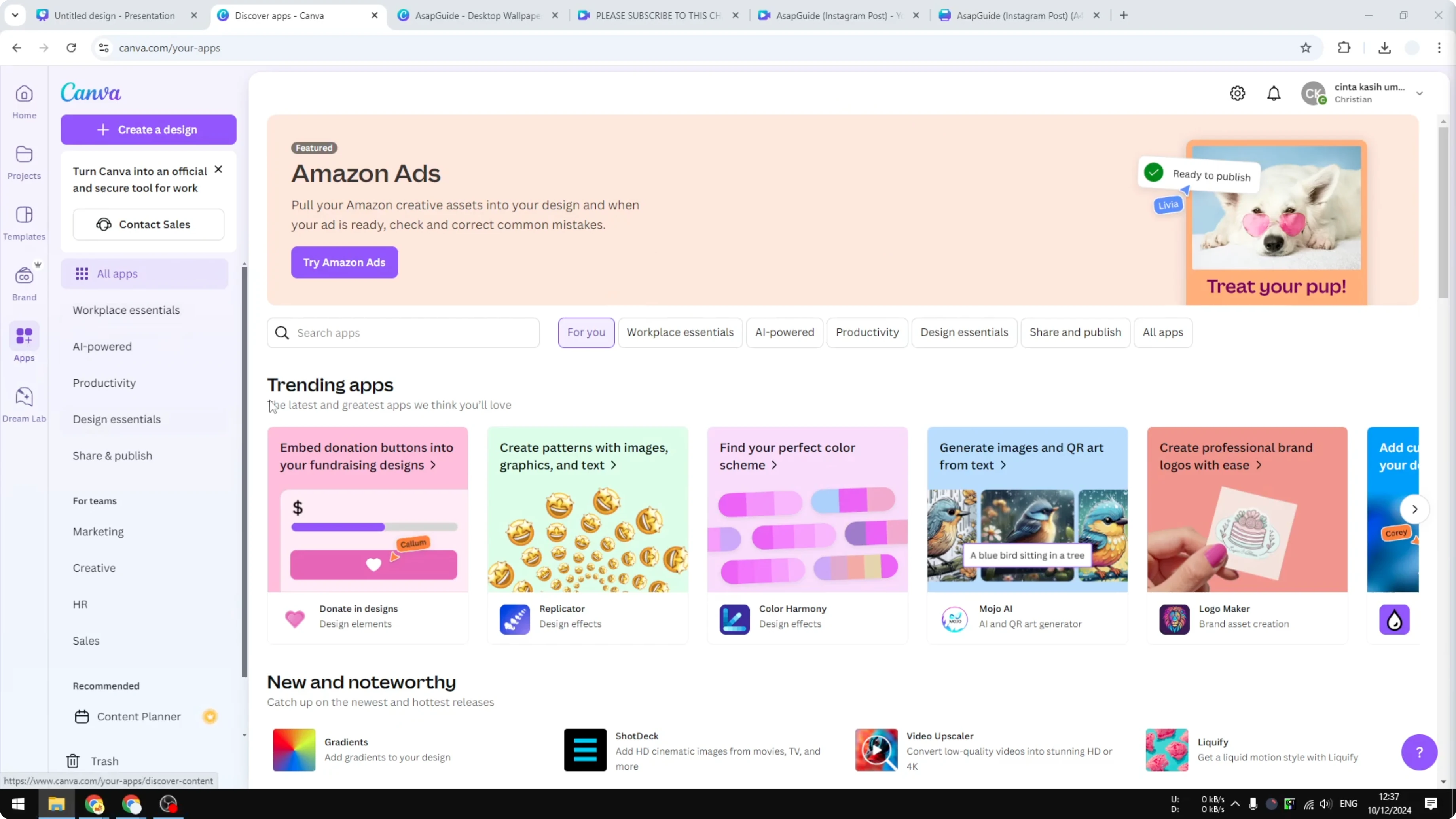 Screenshot from How to Make a 3D Book Cover in Canva at 5s