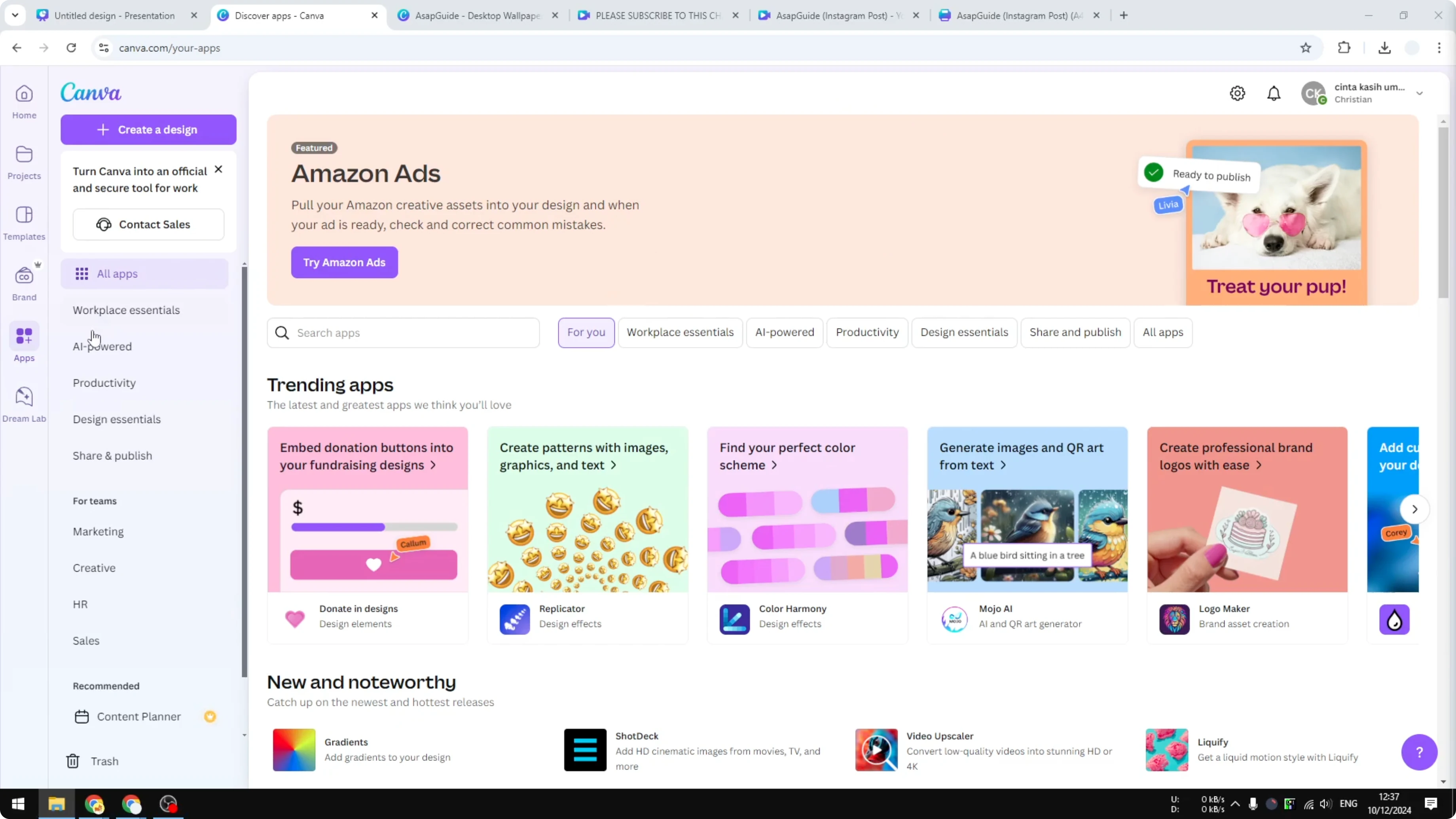 Screenshot from How to Make a 3D Book Cover in Canva at 9s