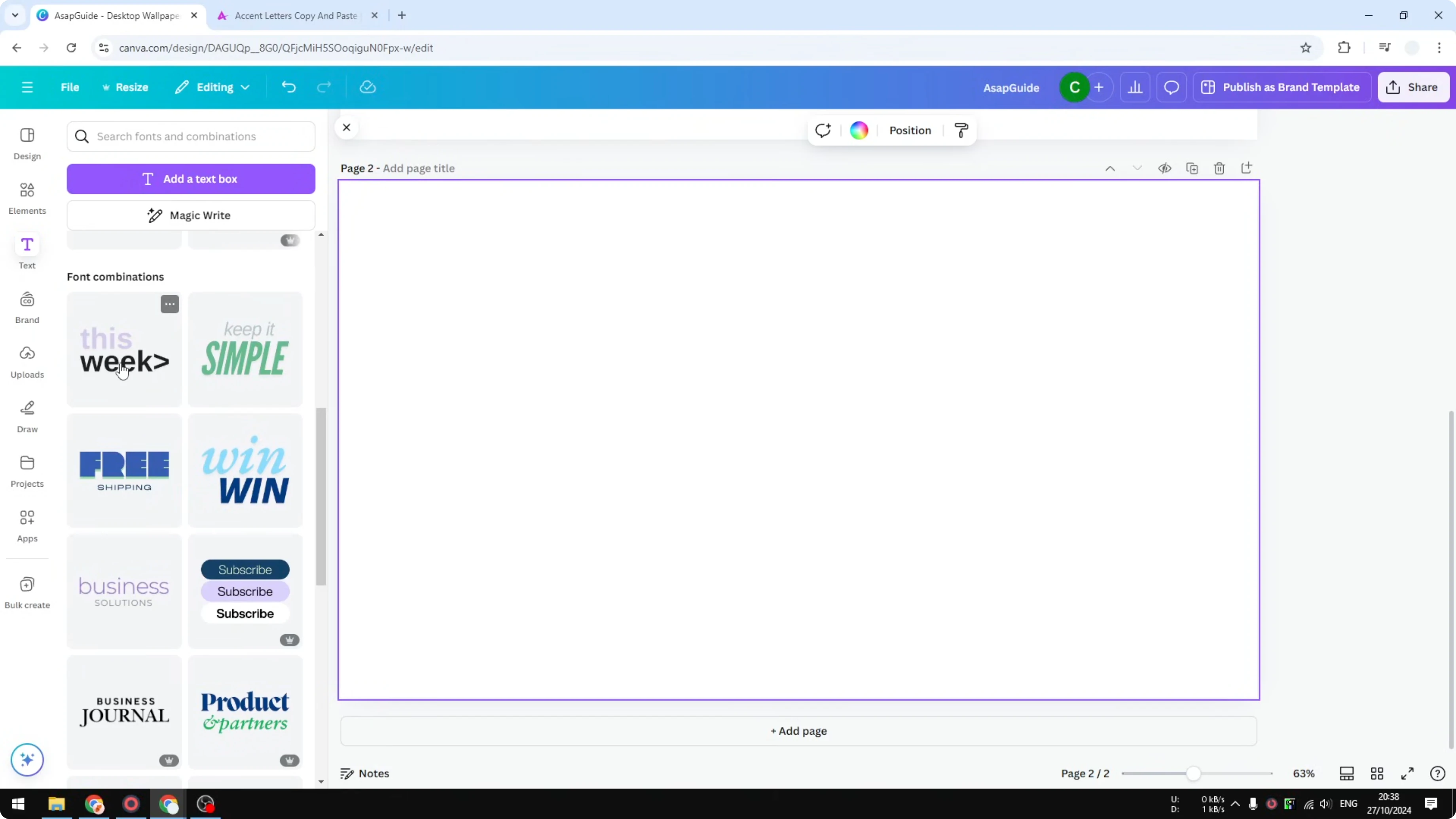 Screenshot from How to Add Accent Marks in Canva at 54s