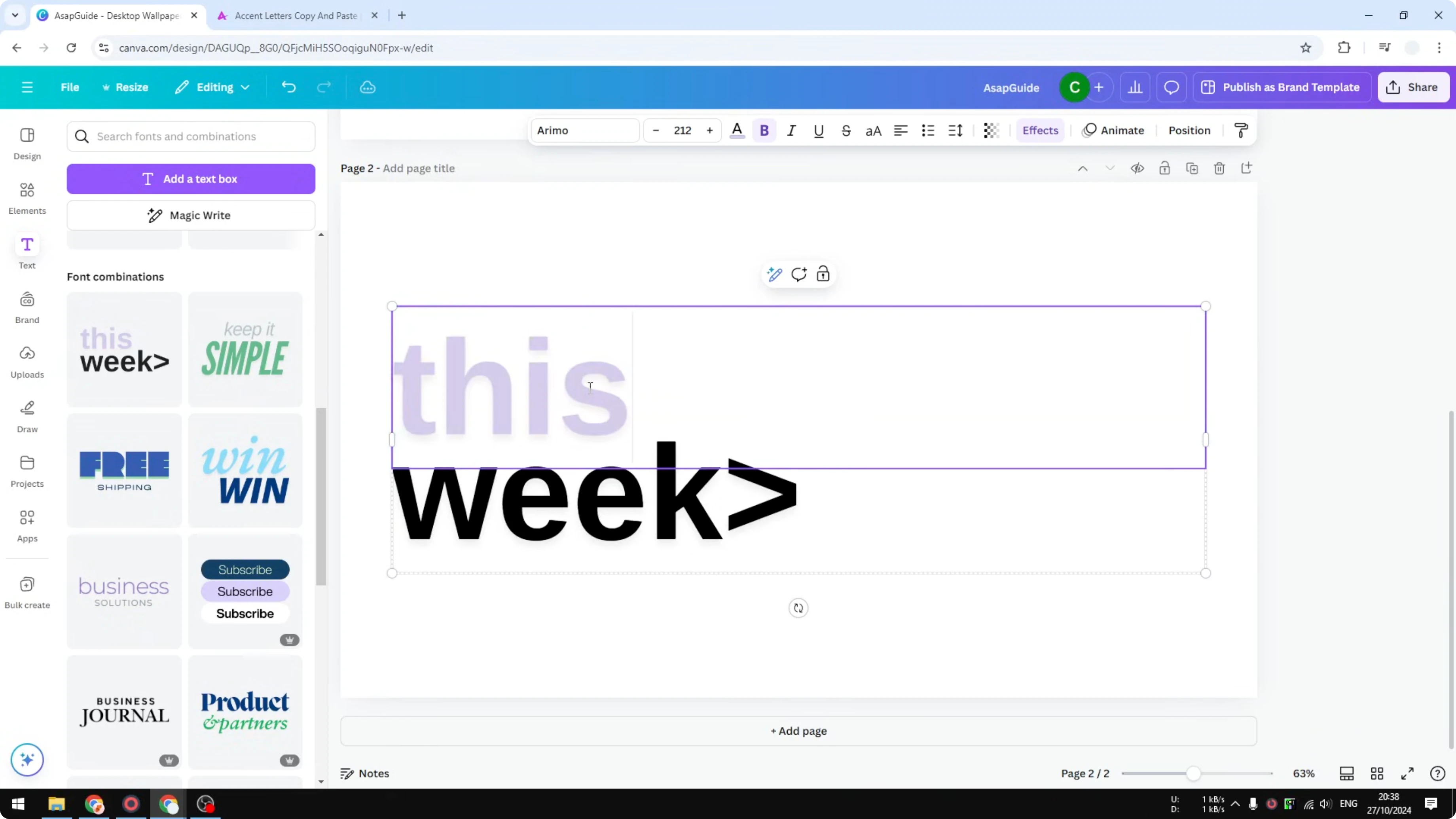 Screenshot from How to Add Accent Marks in Canva at 76s