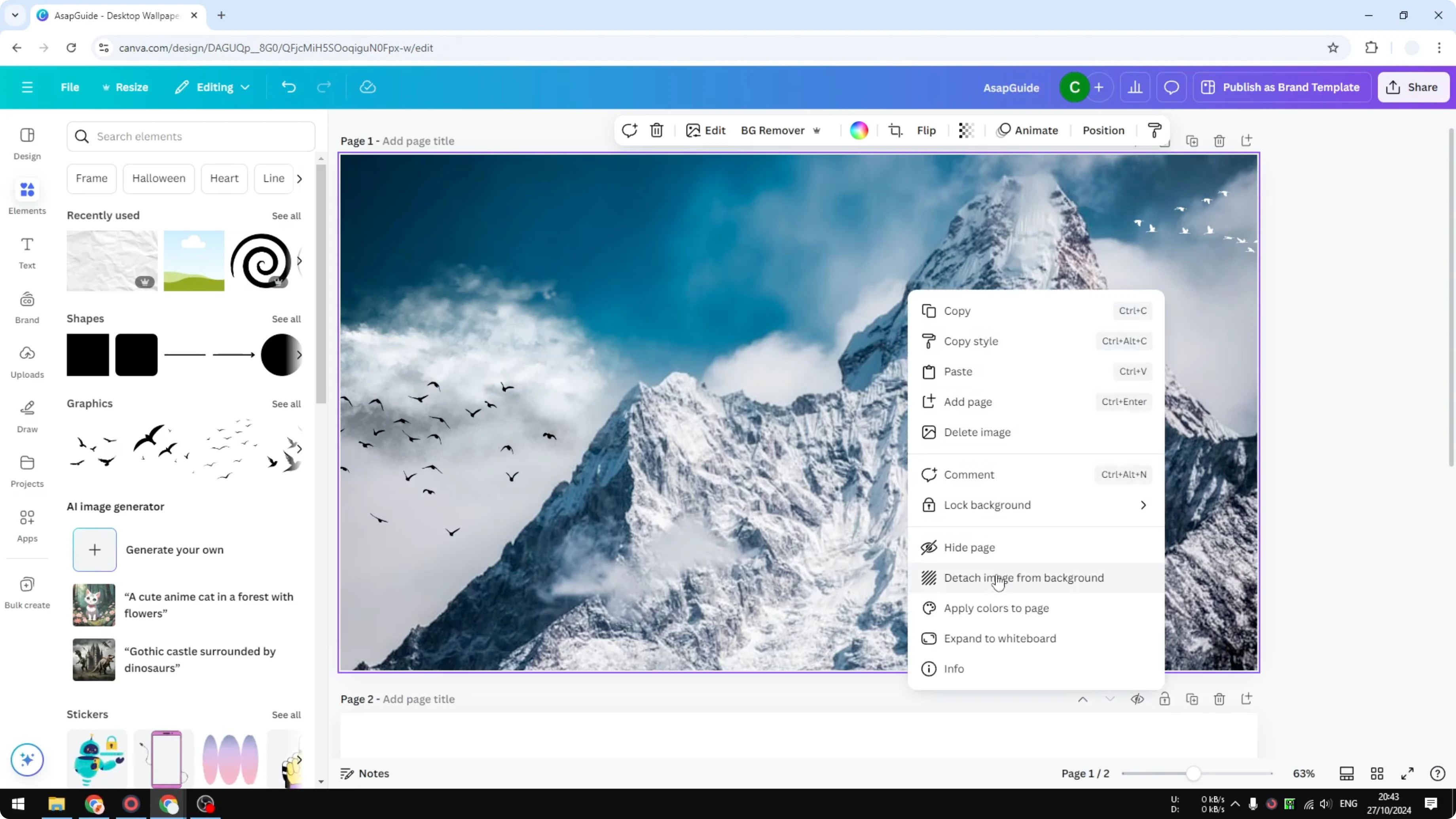 Screenshot from How to Add Alt Text to an Picture in Canva at 99s