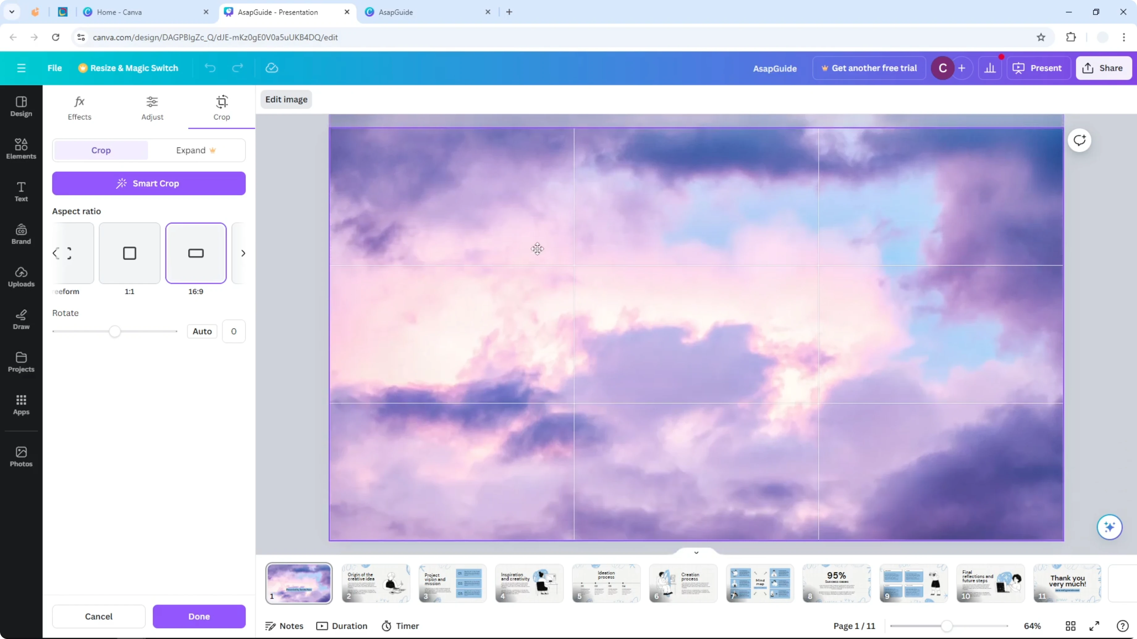 Screenshot from How to Add Background to Canva Presentation at 105s