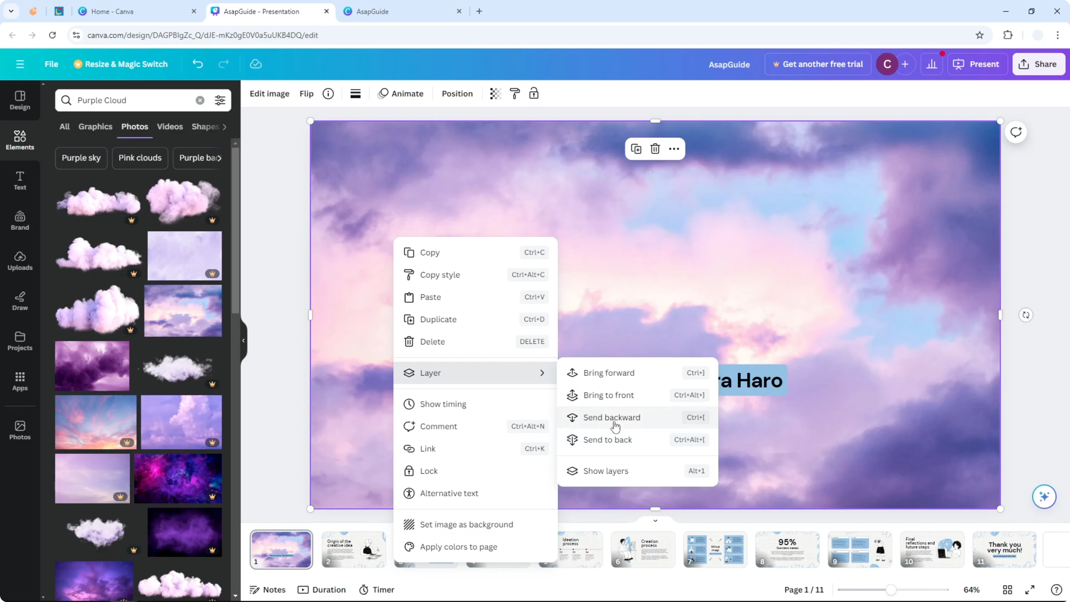 Screenshot from How to Add Background to Canva Presentation at 121s