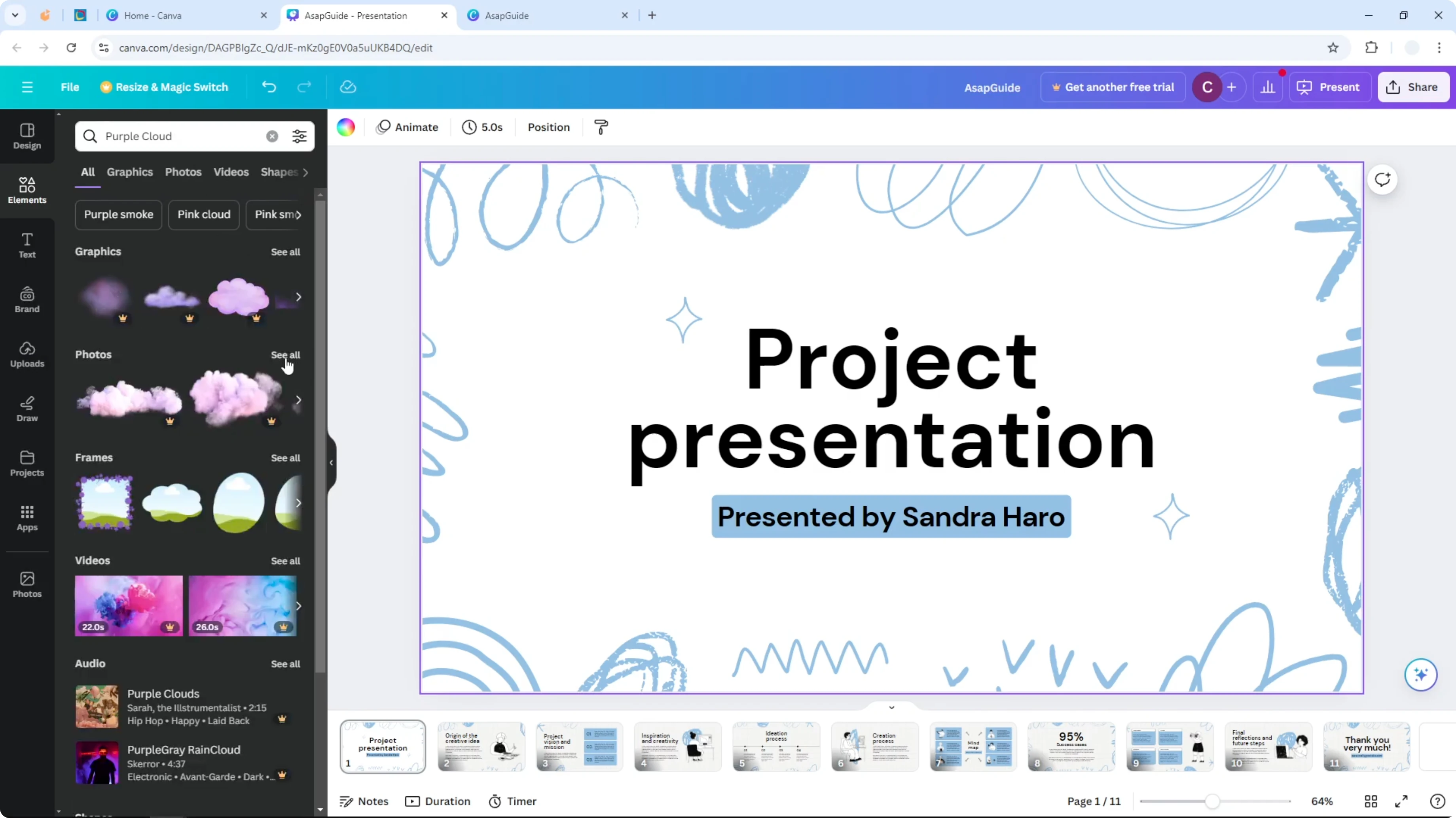 Screenshot from How to Add Background to Canva Presentation at 60s