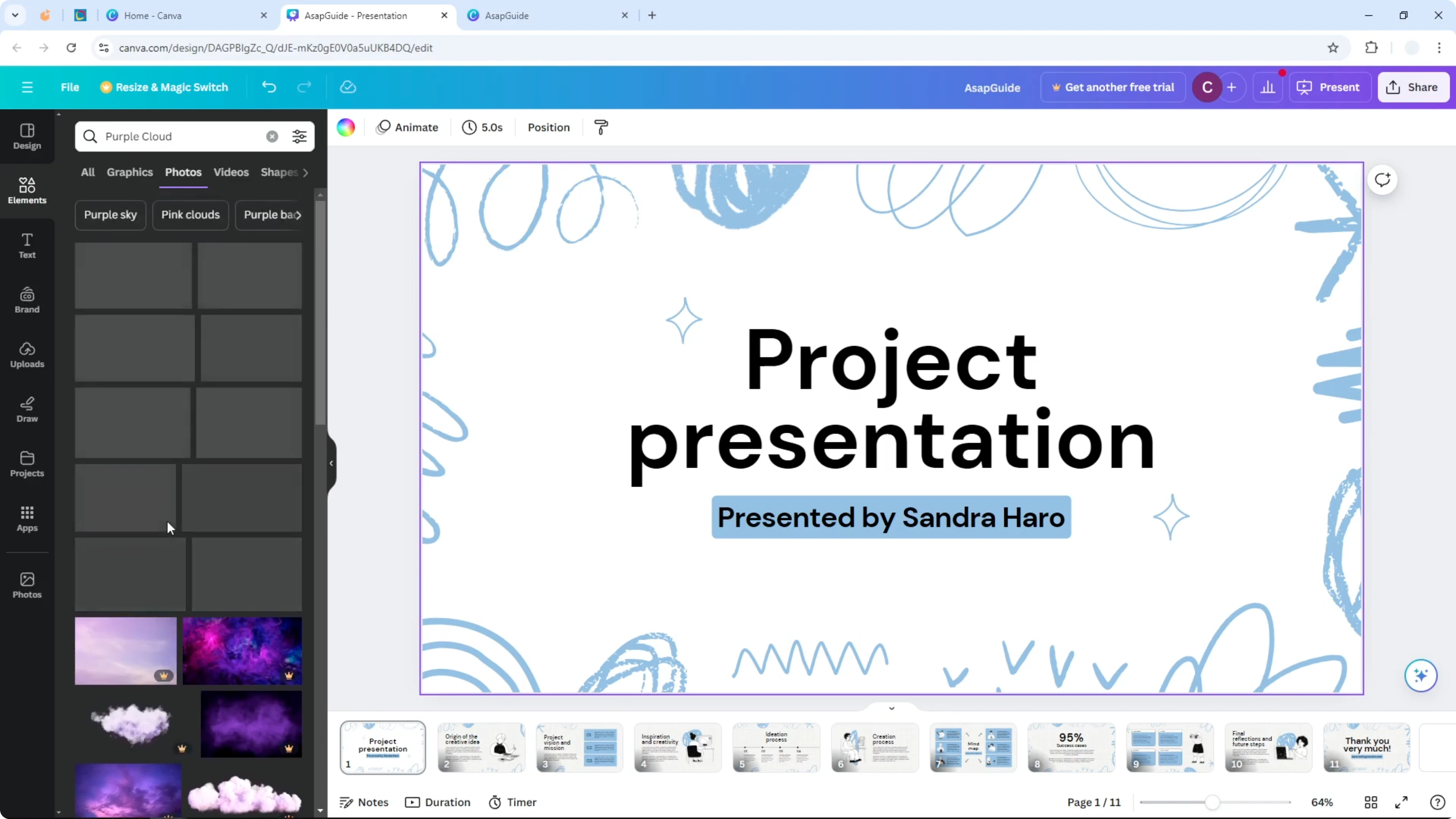 Screenshot from How to Add Background to Canva Presentation at 75s