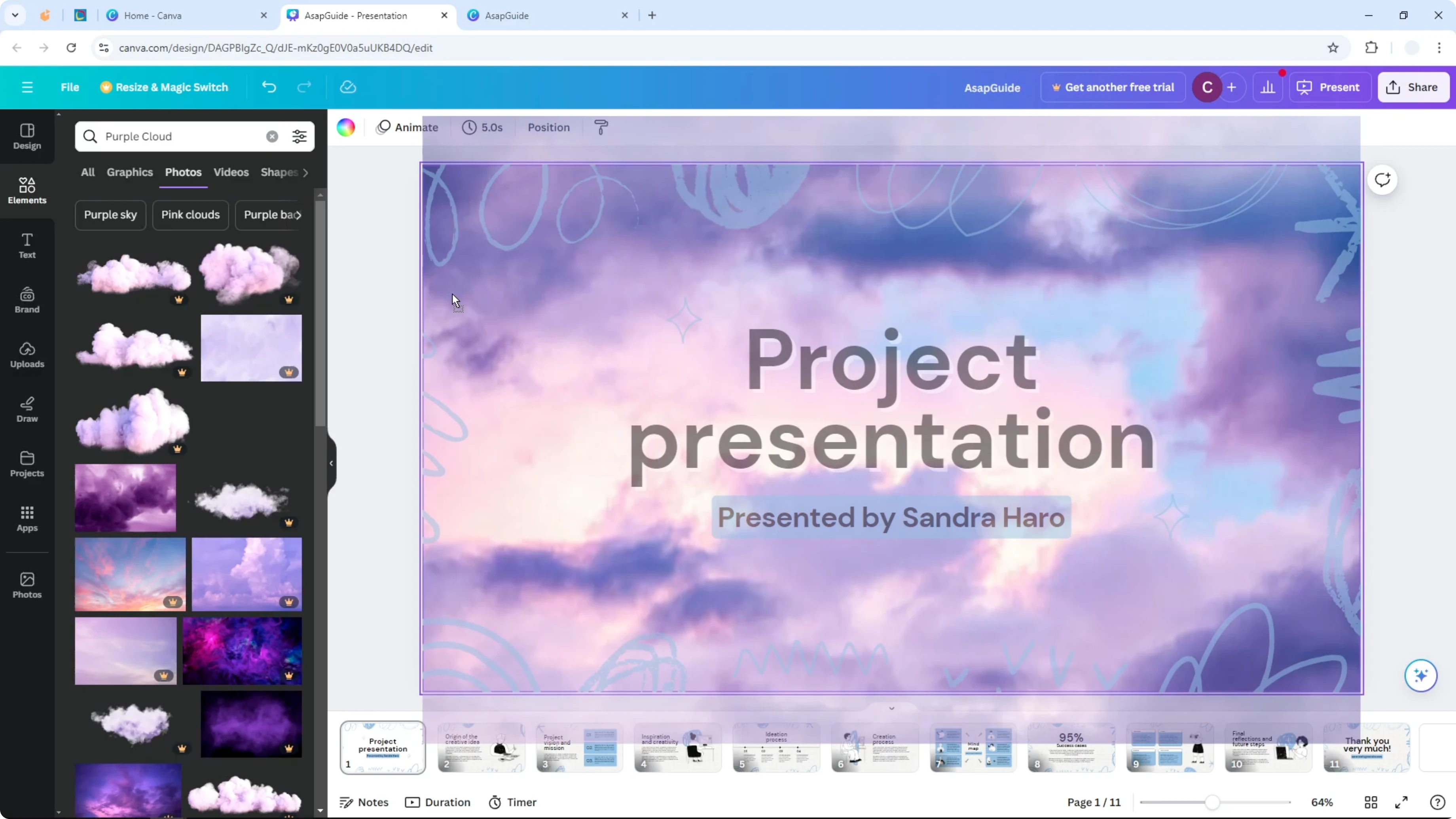 Screenshot from How to Add Background to Canva Presentation at 91s