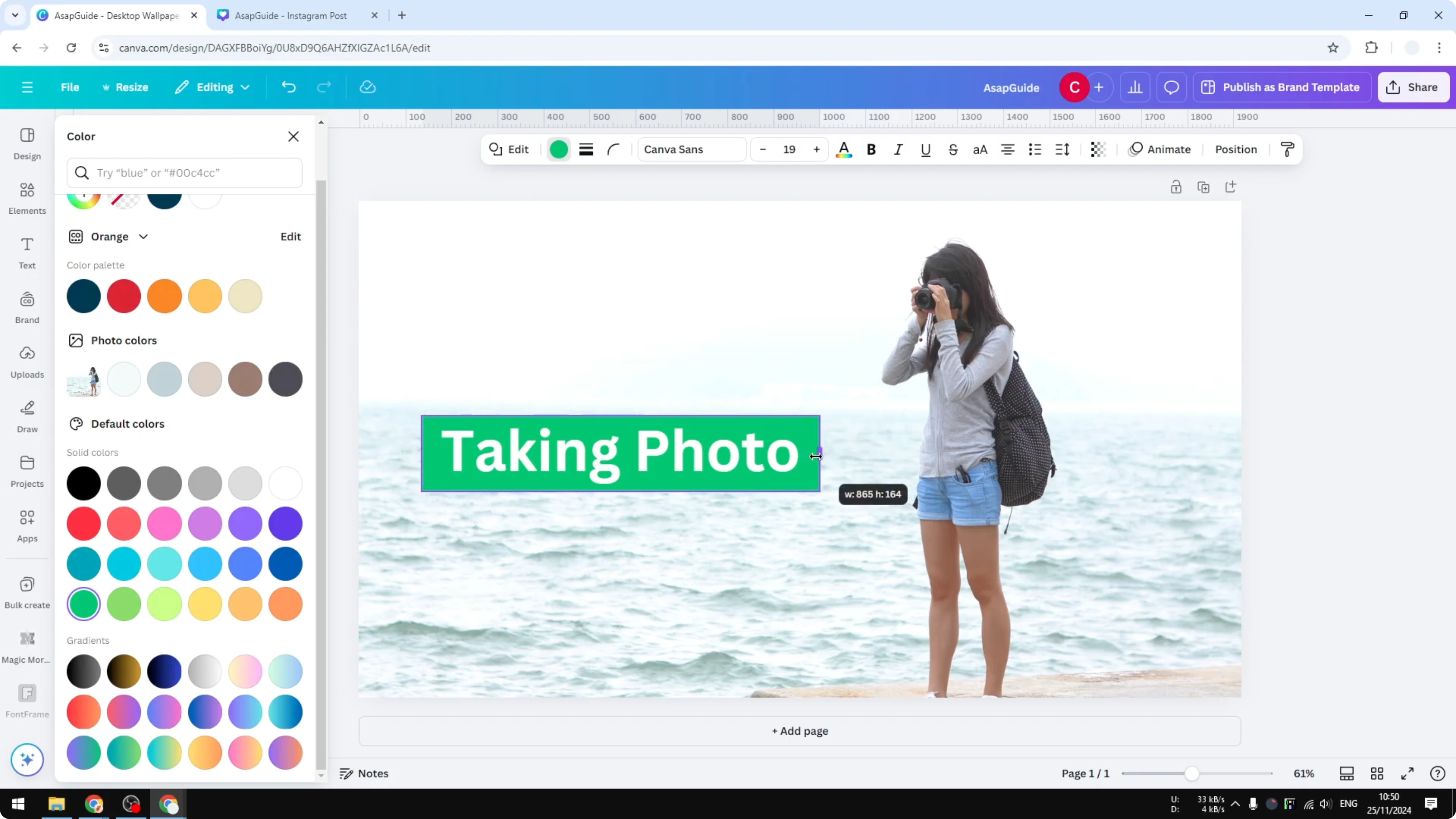Screenshot from How to Add Background to Text in Canva at 113s