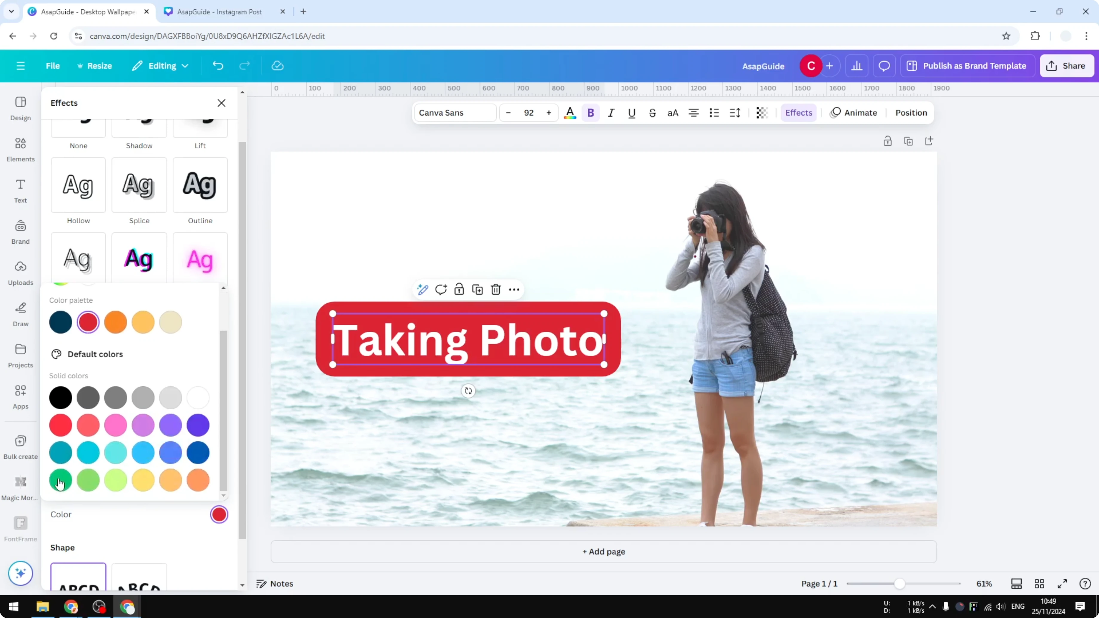 Screenshot from How to Add Background to Text in Canva at 56s
