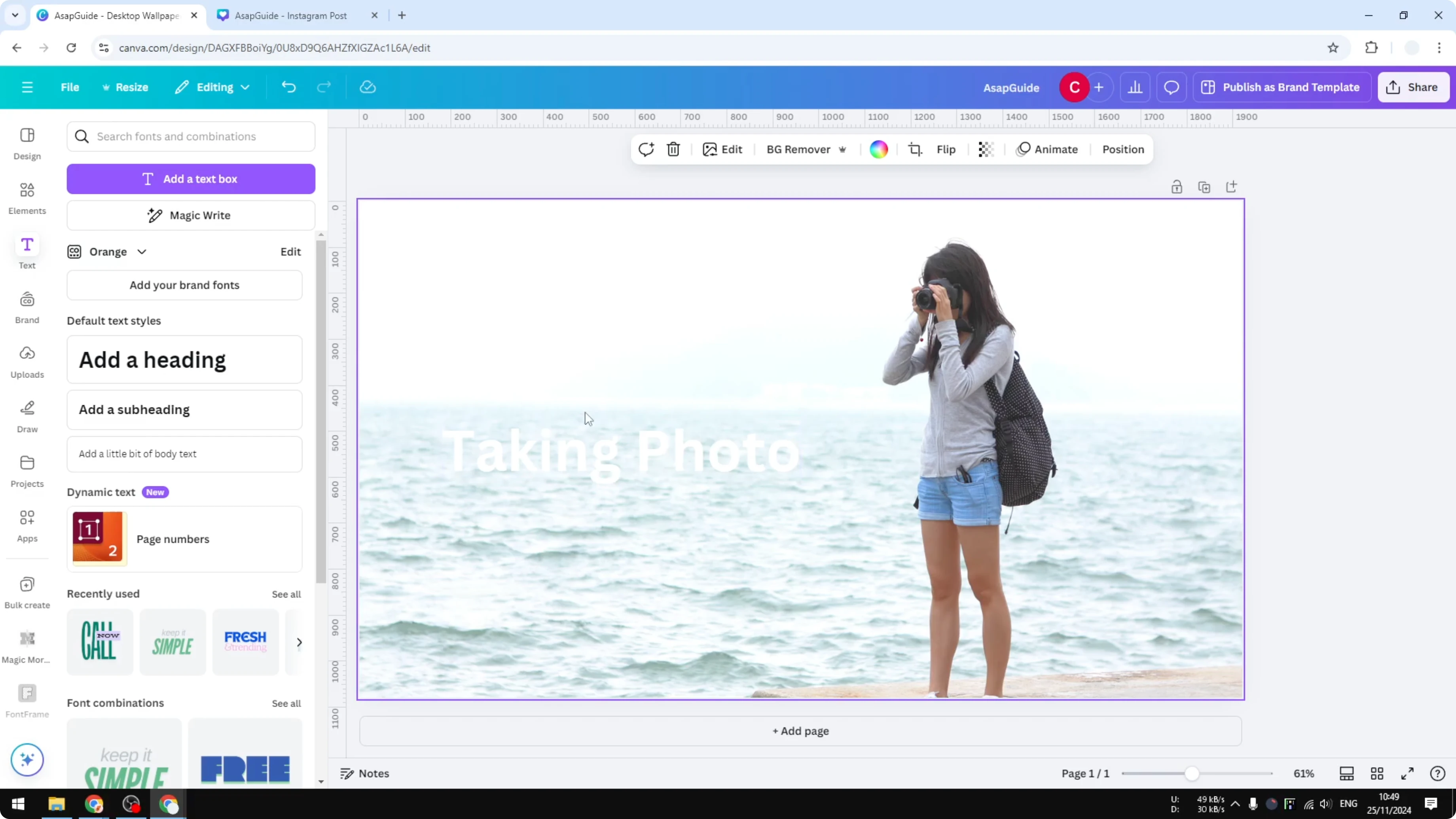 Screenshot from How to Add Background to Text in Canva at 90s