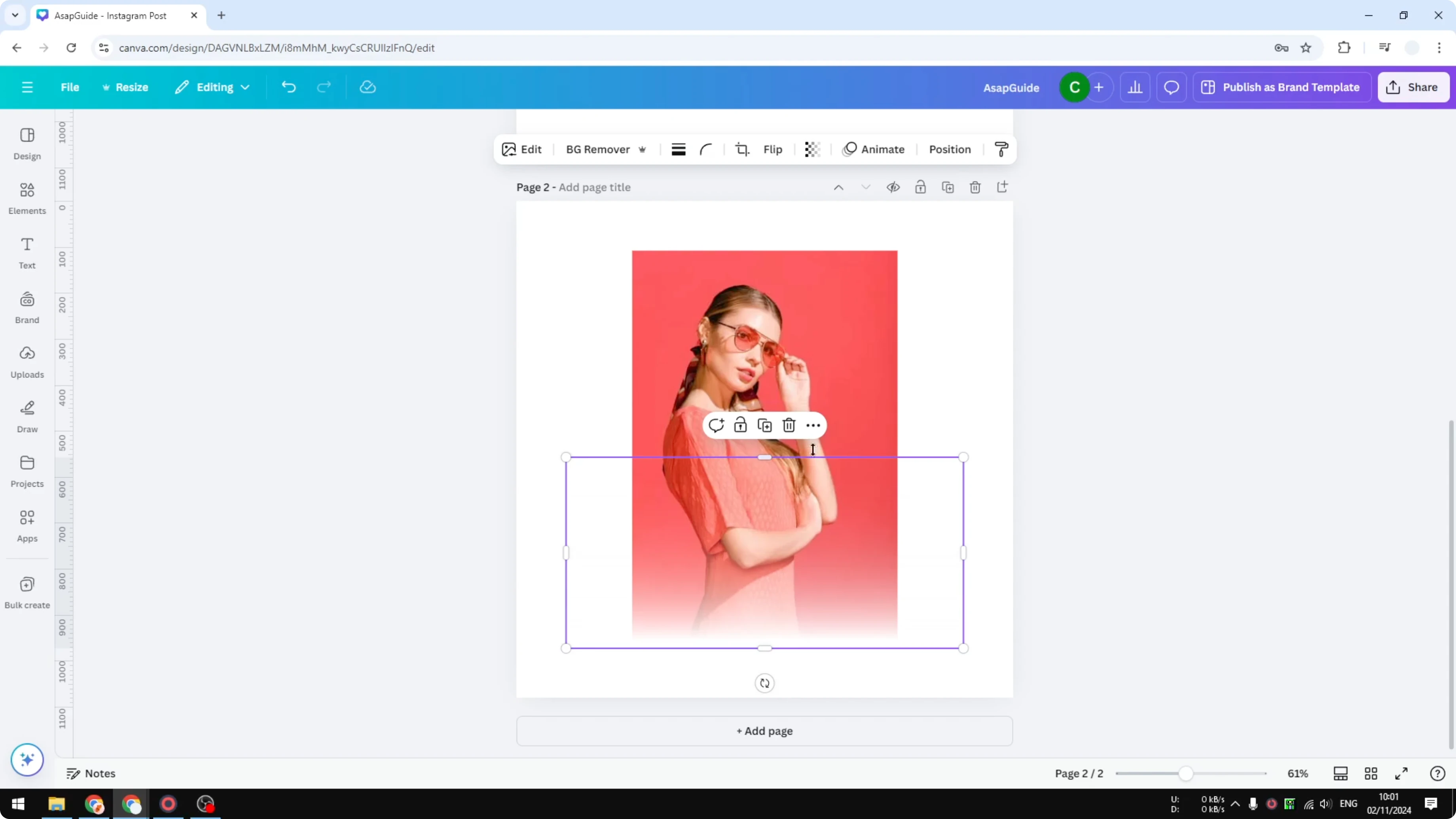 Screenshot from How to Add Blending Edges on Photo in Canva at 120s