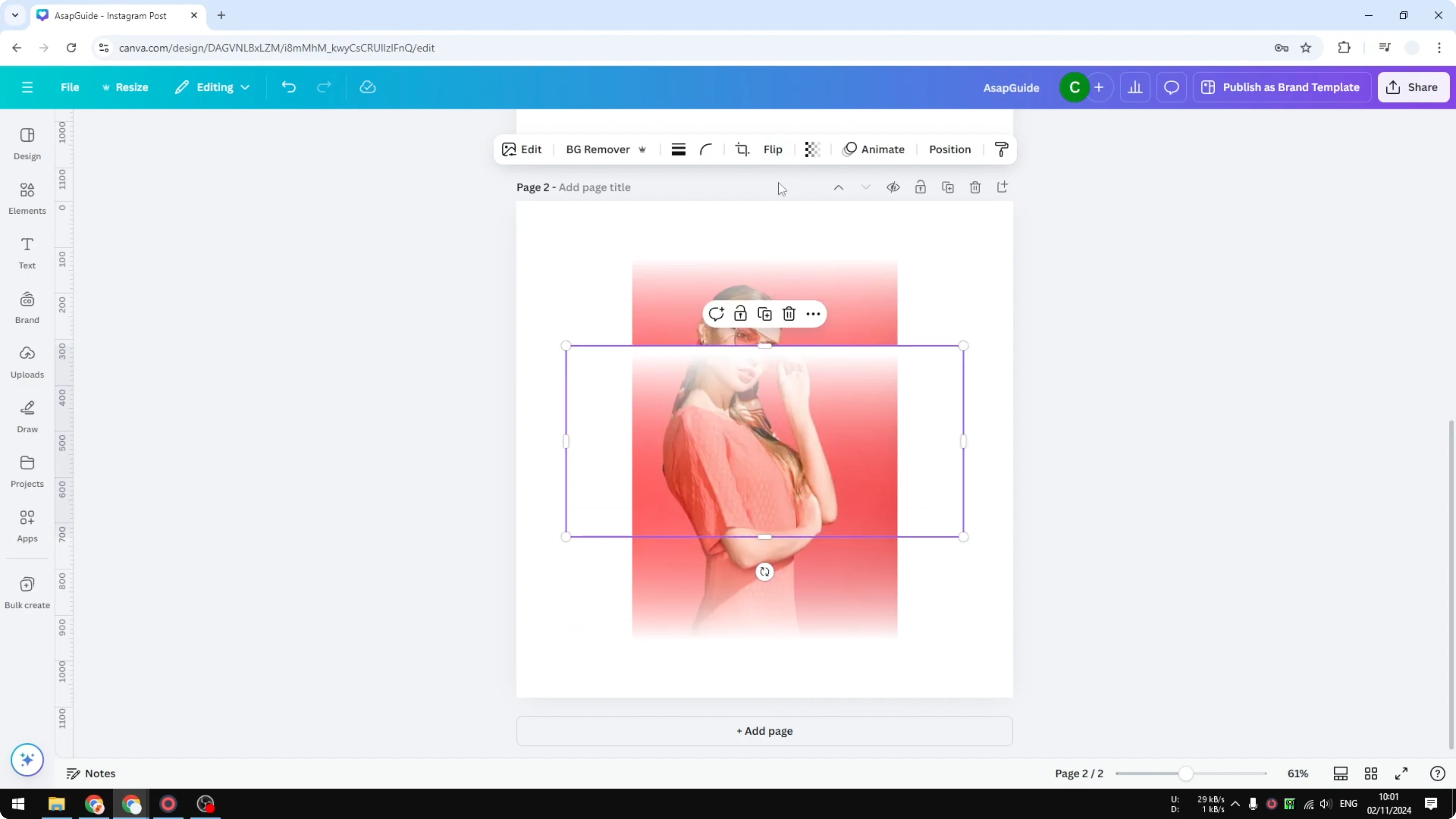 Screenshot from How to Add Blending Edges on Photo in Canva at 147s