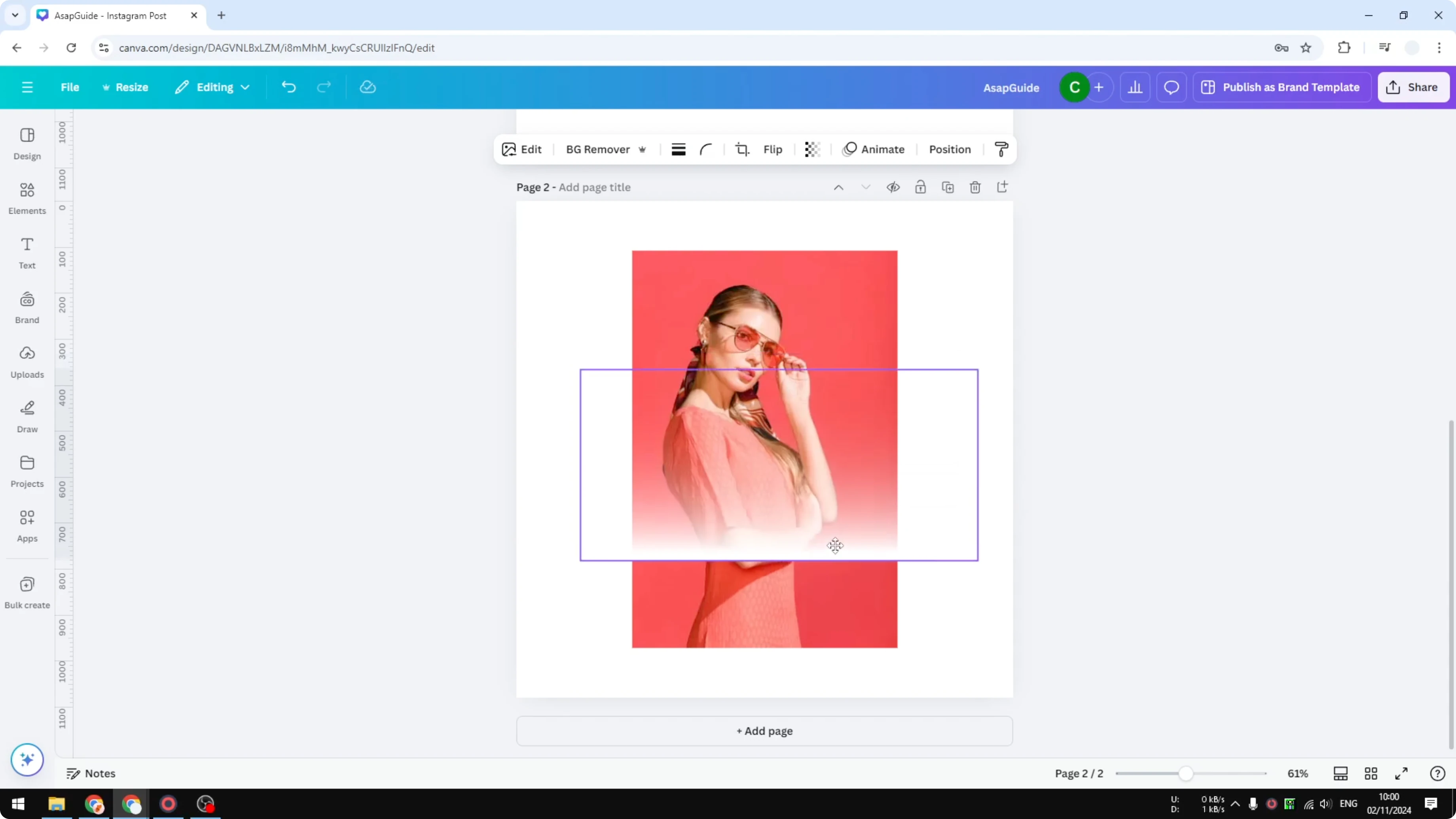 Screenshot from How to Add Blending Edges on Photo in Canva at 89s