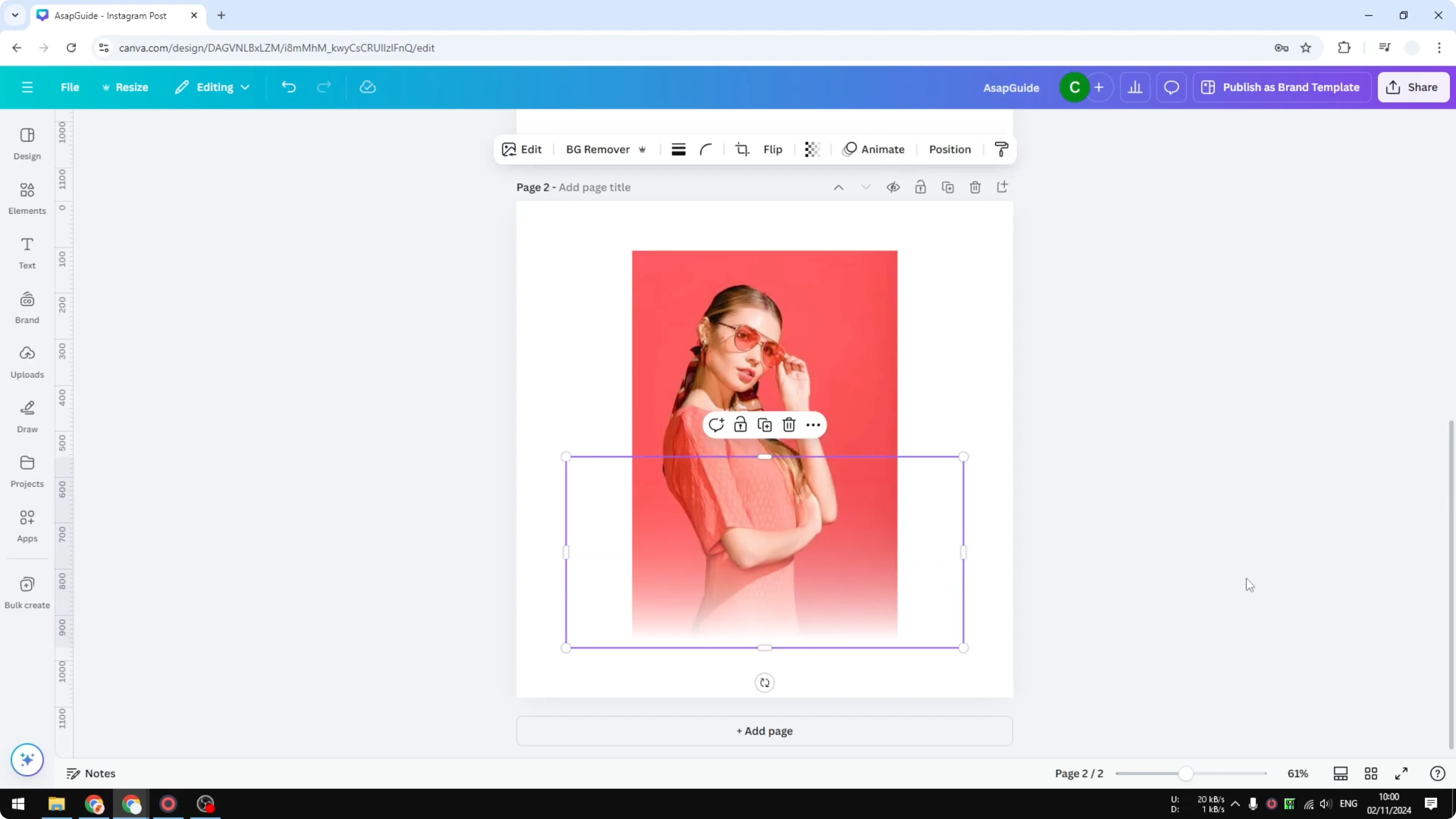 Screenshot from How to Add Blending Edges on Photo in Canva at 93s