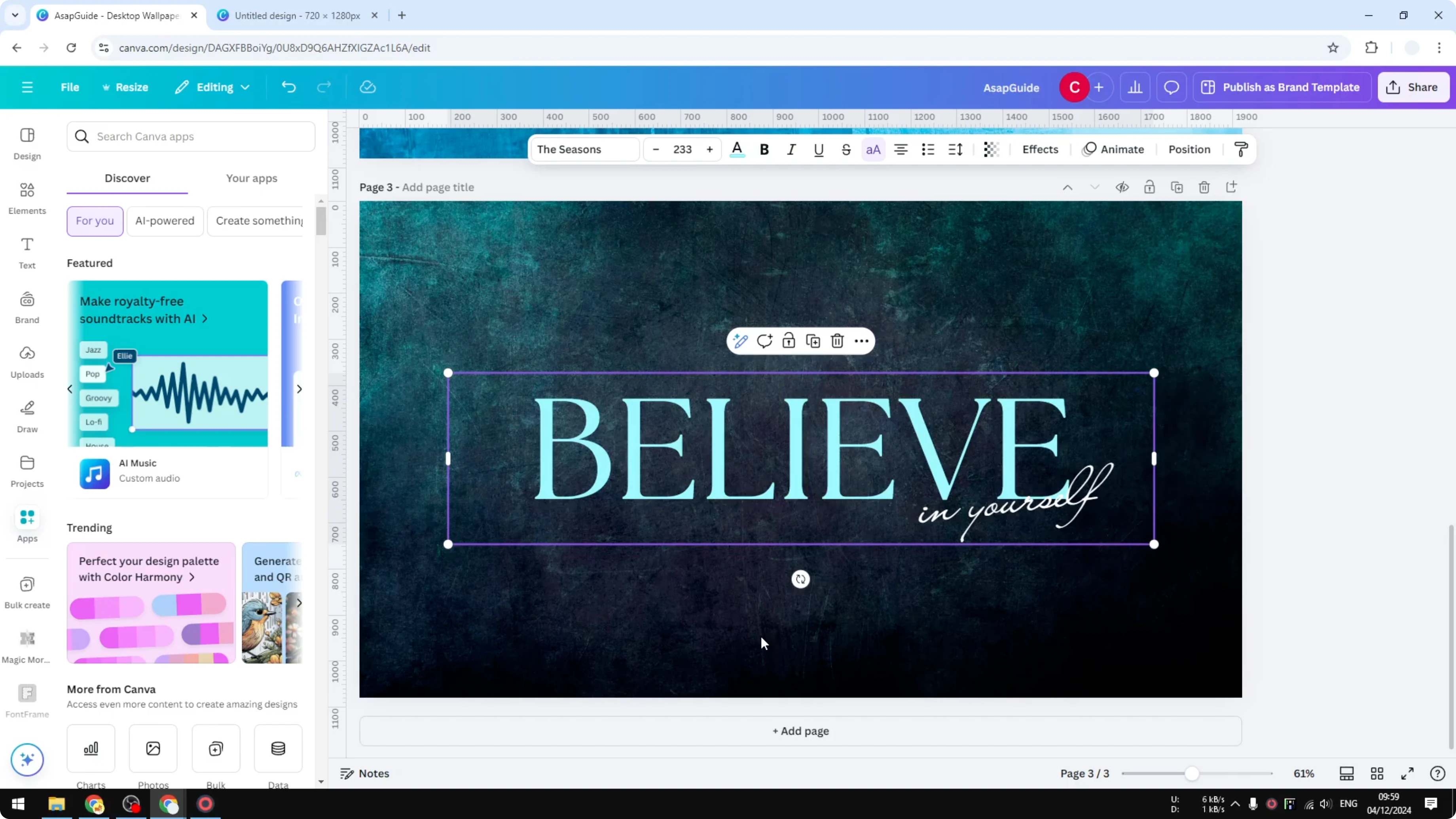Screenshot from How to Add a Border to a Text Box in Canva at 21s