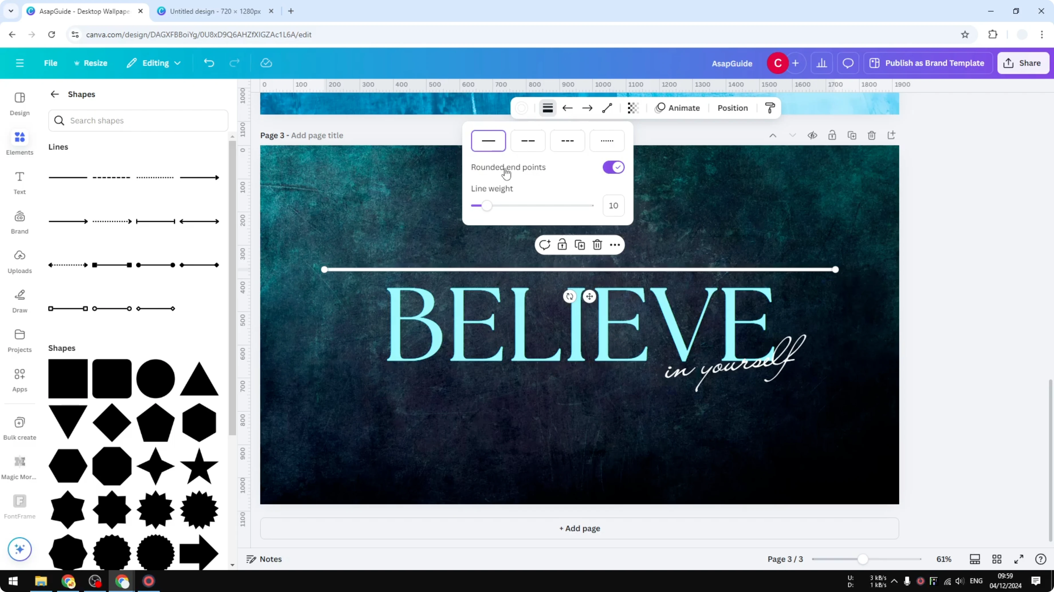 Screenshot from How to Add a Border to a Text Box in Canva at 70s