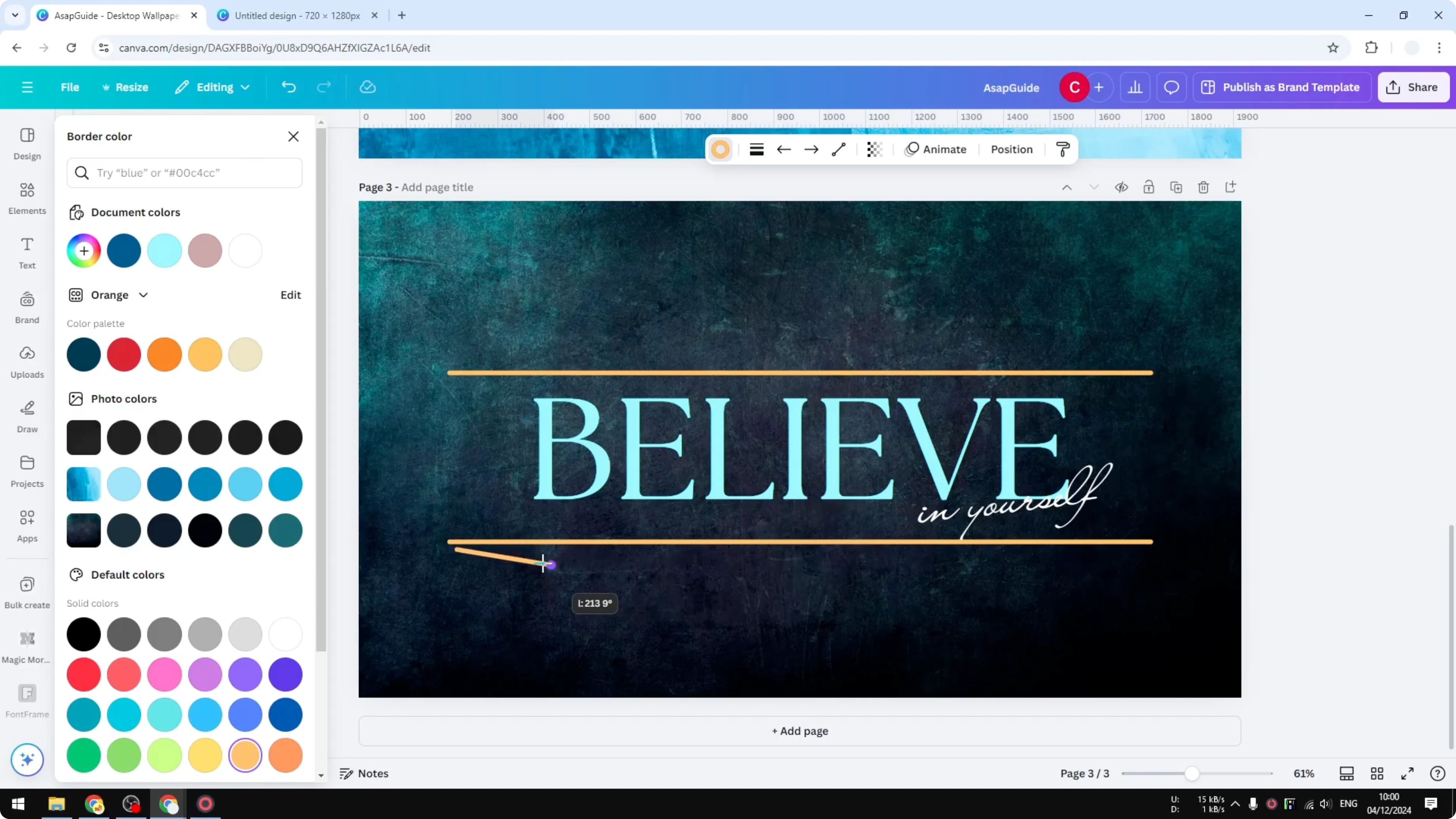 Screenshot from How to Add a Border to a Text Box in Canva at 92s