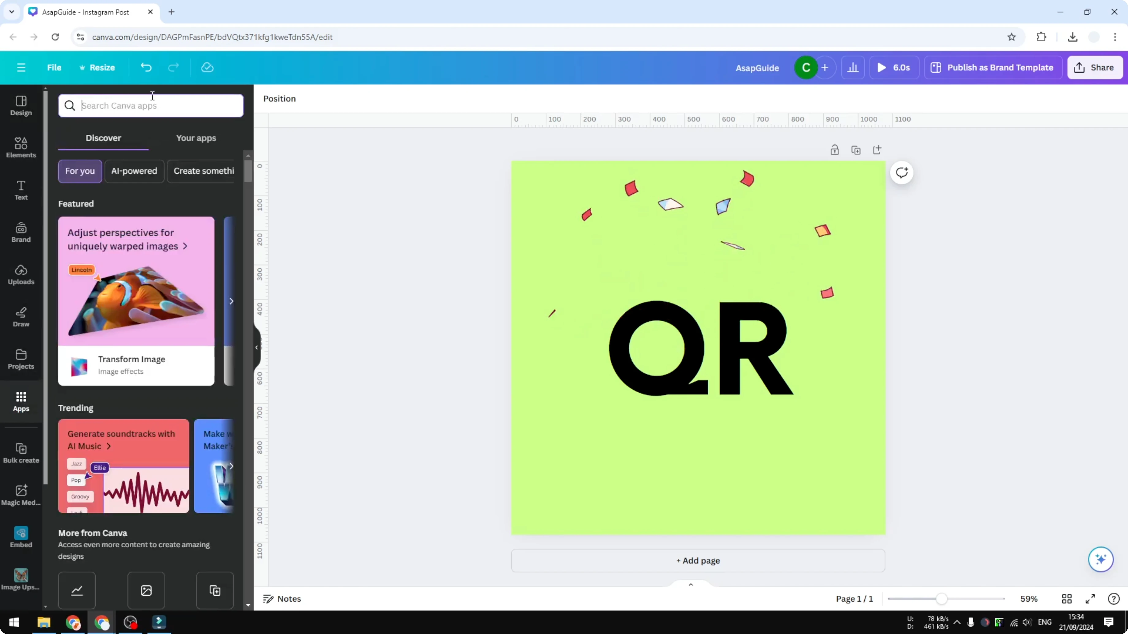 Screenshot from How to Add Branded QR Codes in Canva at 56s