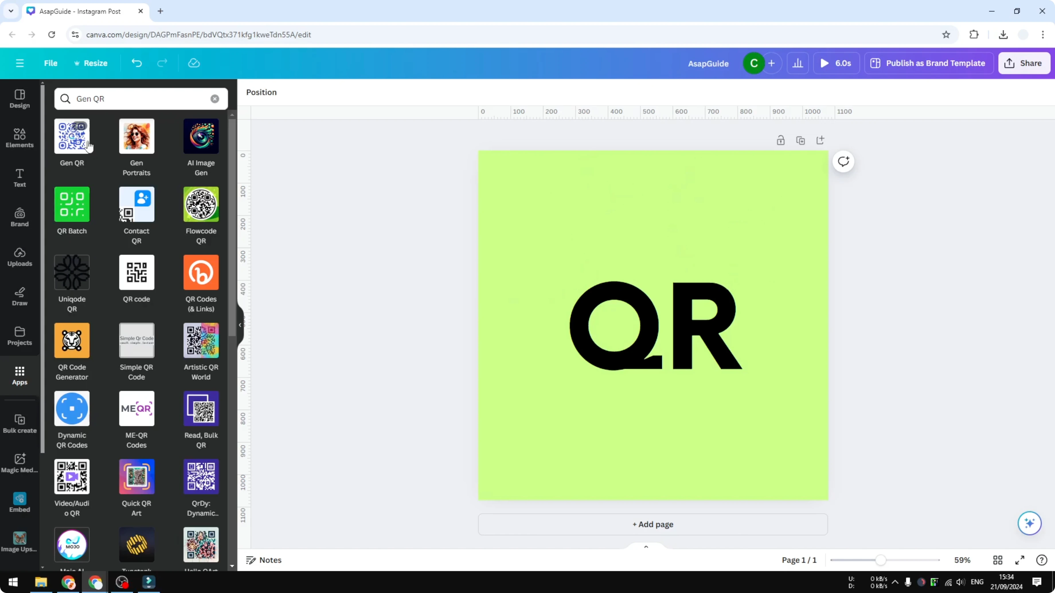 Screenshot from How to Add Branded QR Codes in Canva at 71s