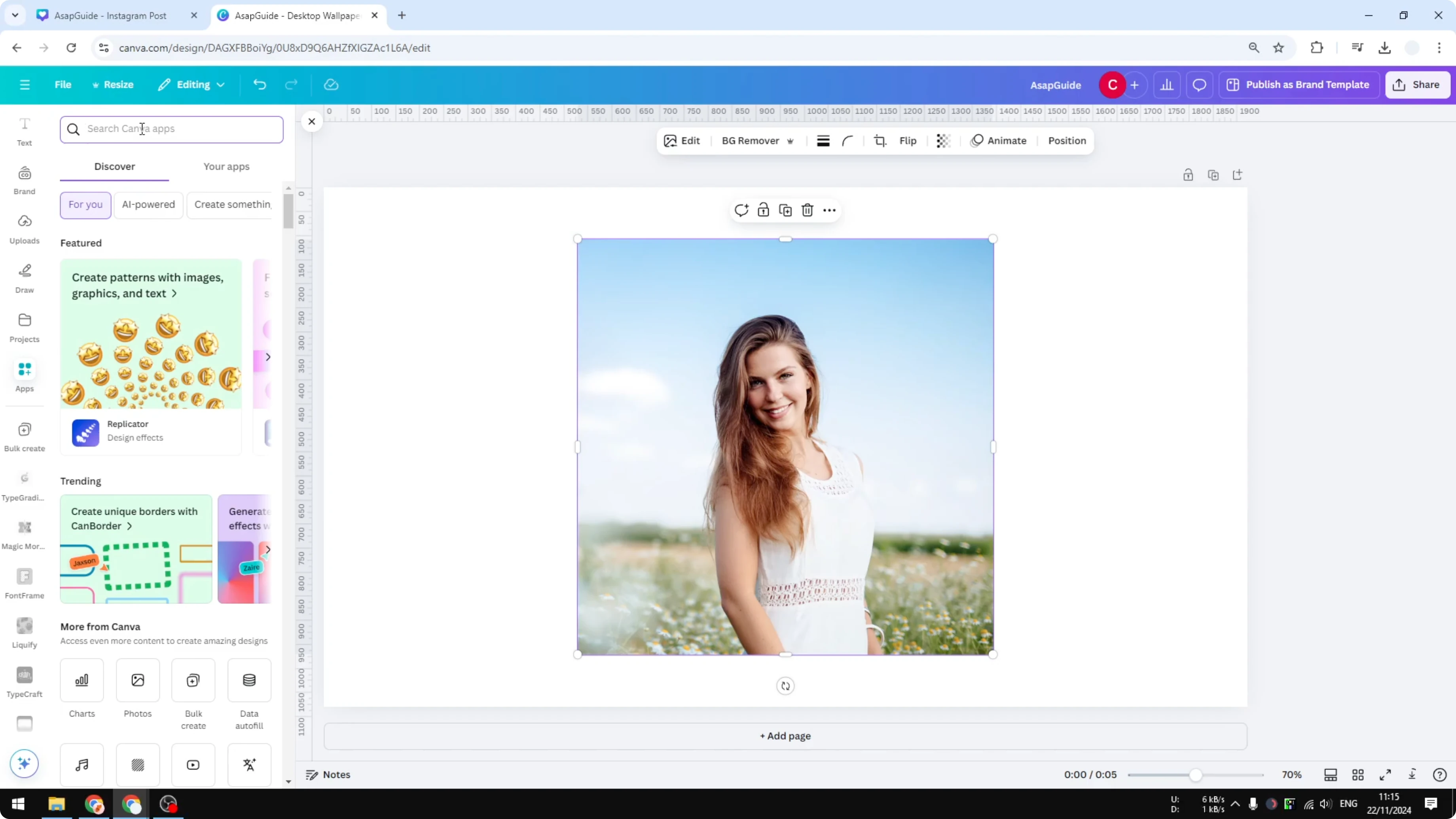 Screenshot from How to Add Cartoon Effect to Photo in Canva Using AI at 46s