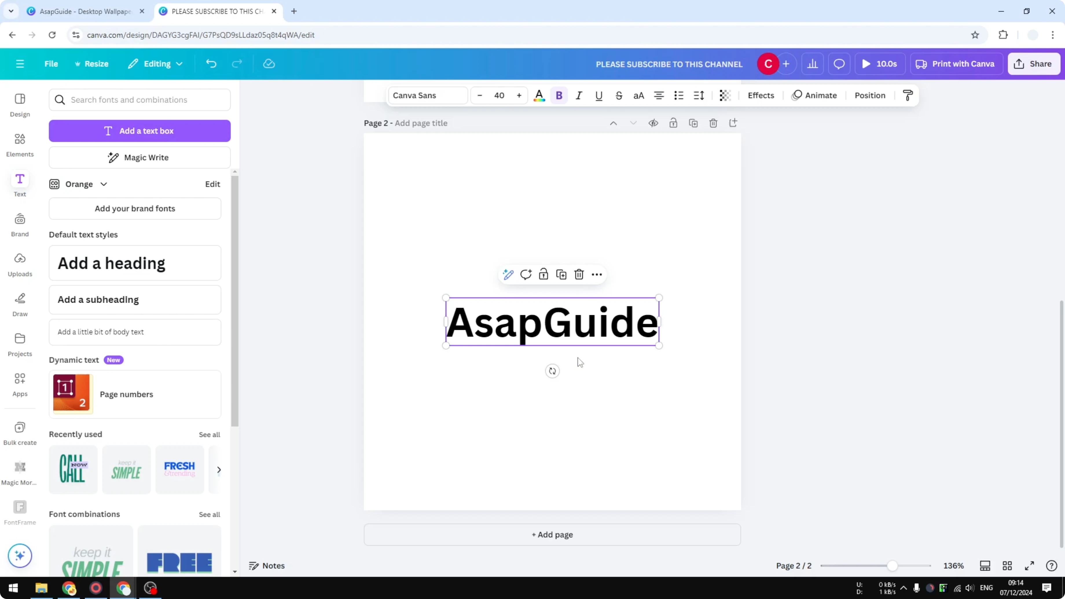 Screenshot from How to Add a Drop Shadow in Canva at 57s