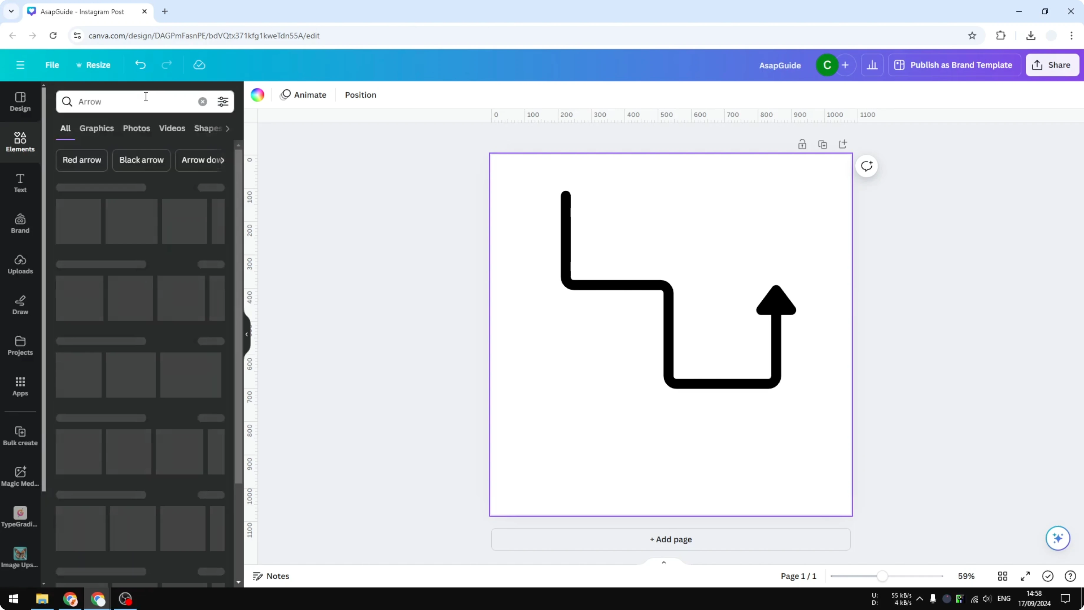 Screenshot from How to Add an Elbow Line in Canva at 38s