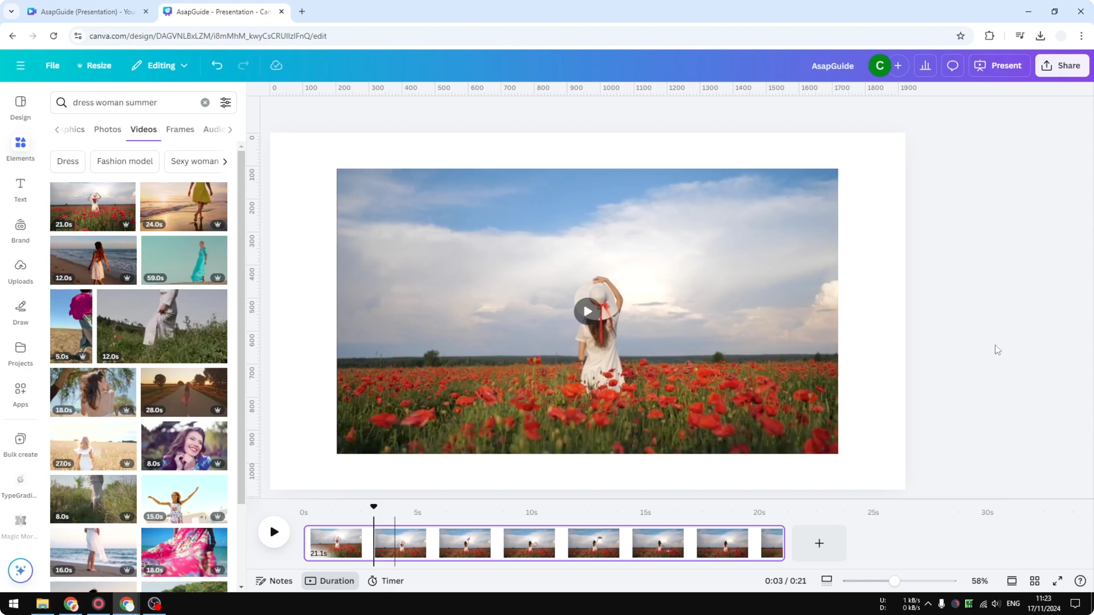 Screenshot from How to Add Filter to Video in Canva at 28s