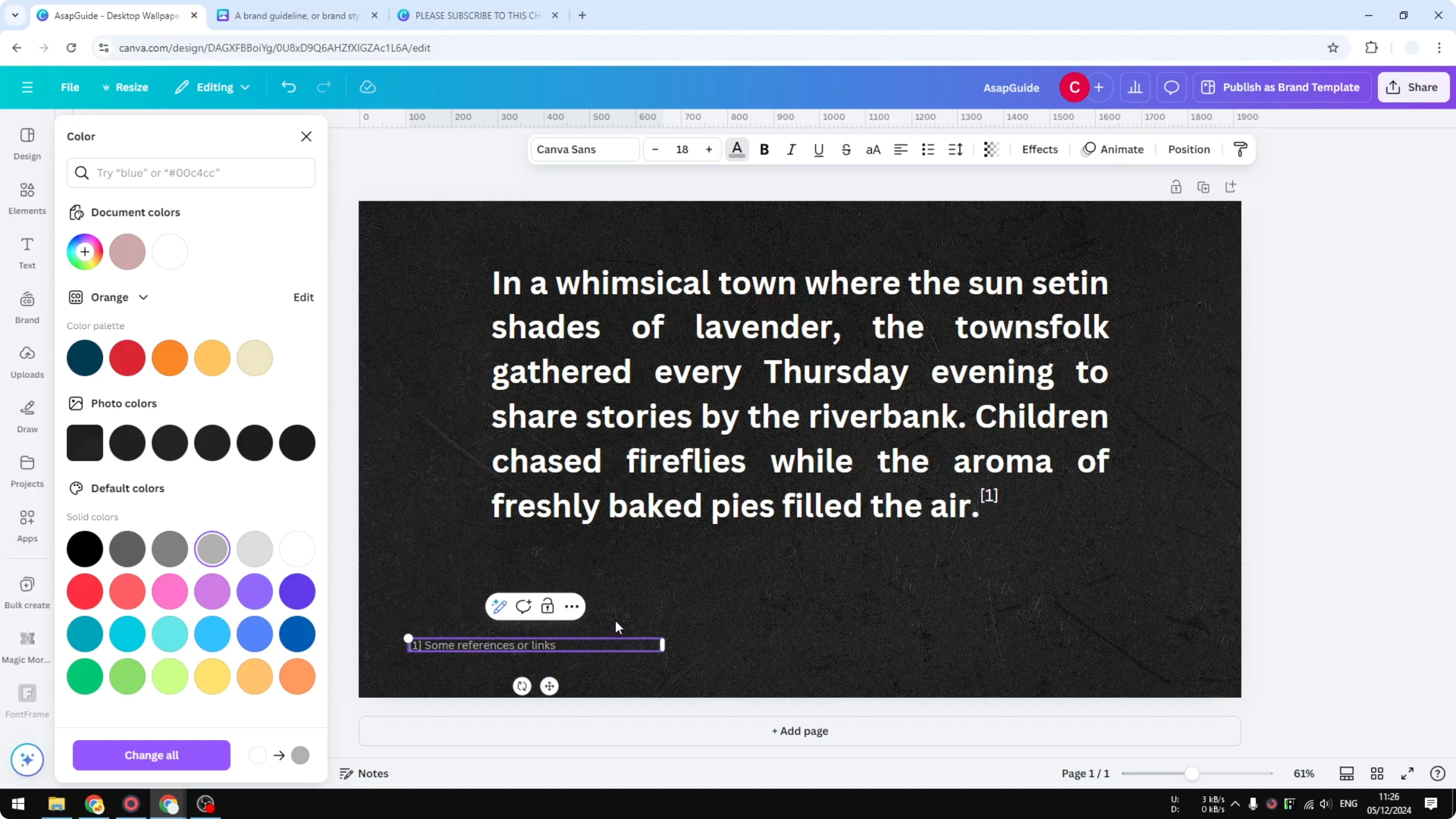 Screenshot from How to Add Footnotes in Canva at 120s
