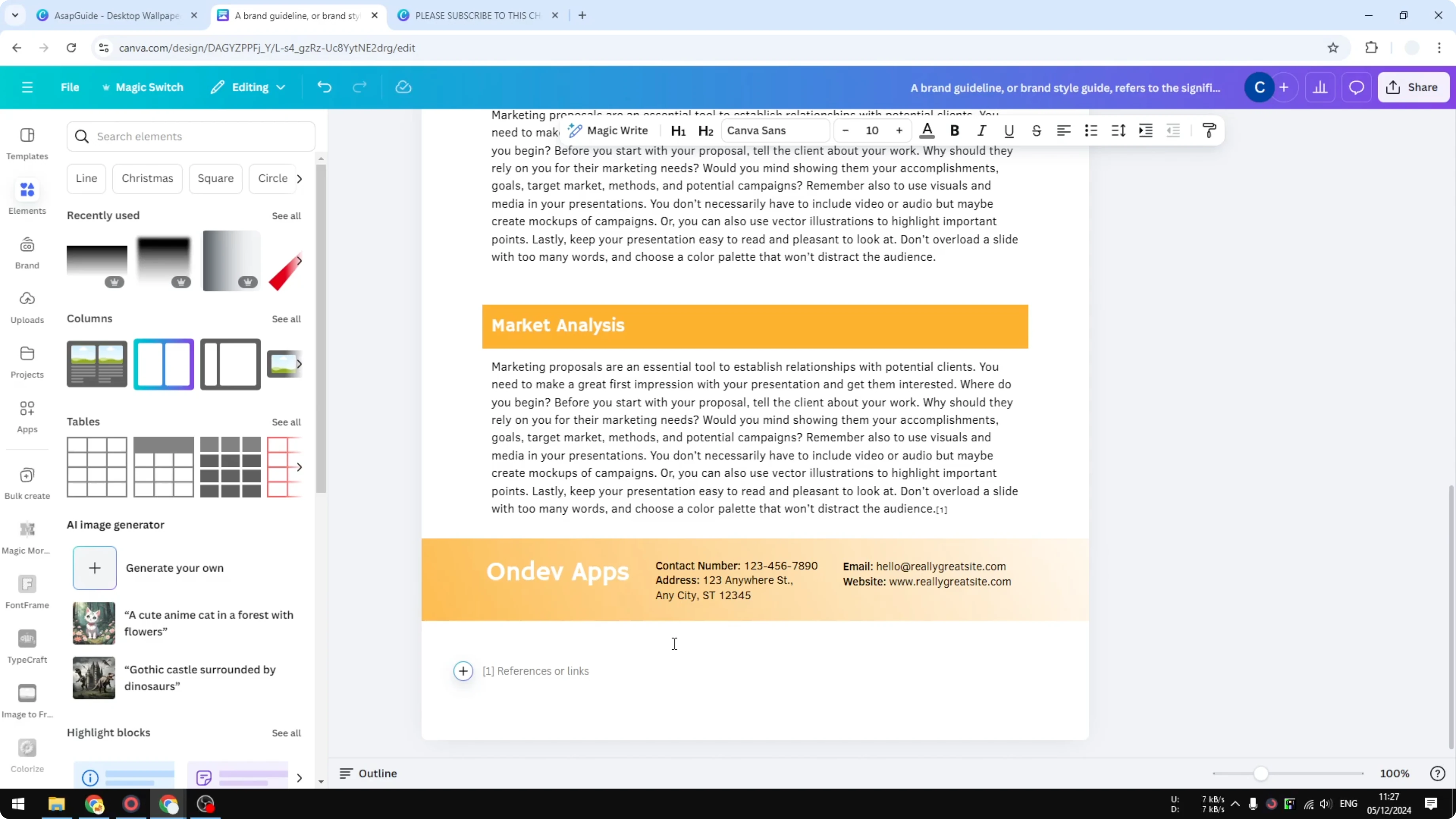 Screenshot from How to Add Footnotes in Canva at 197s