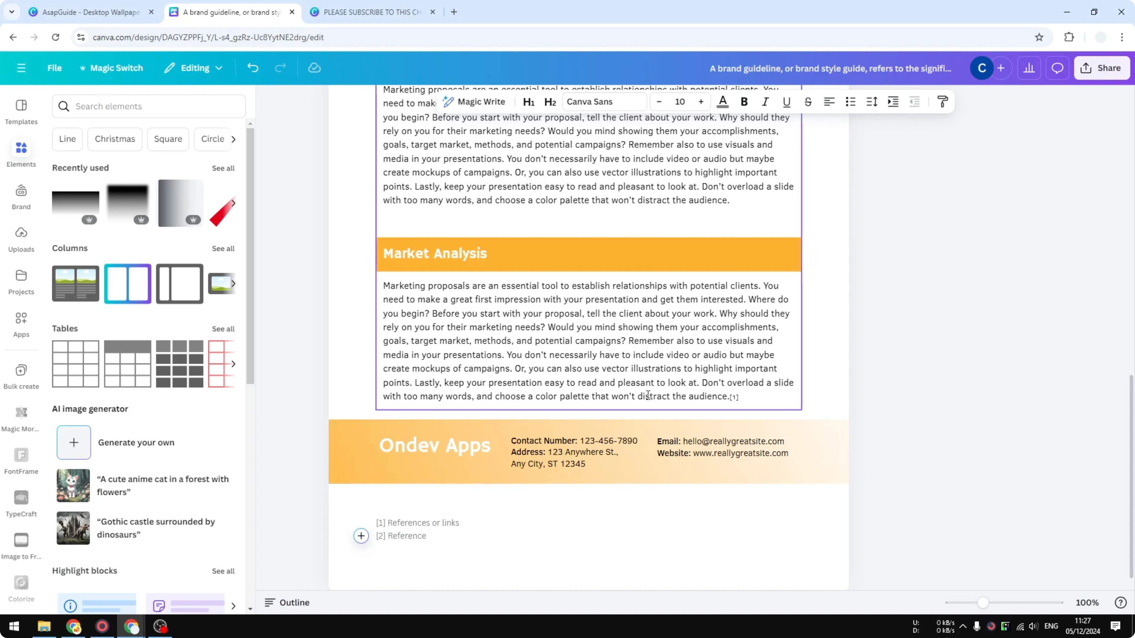 Screenshot from How to Add Footnotes in Canva at 214s