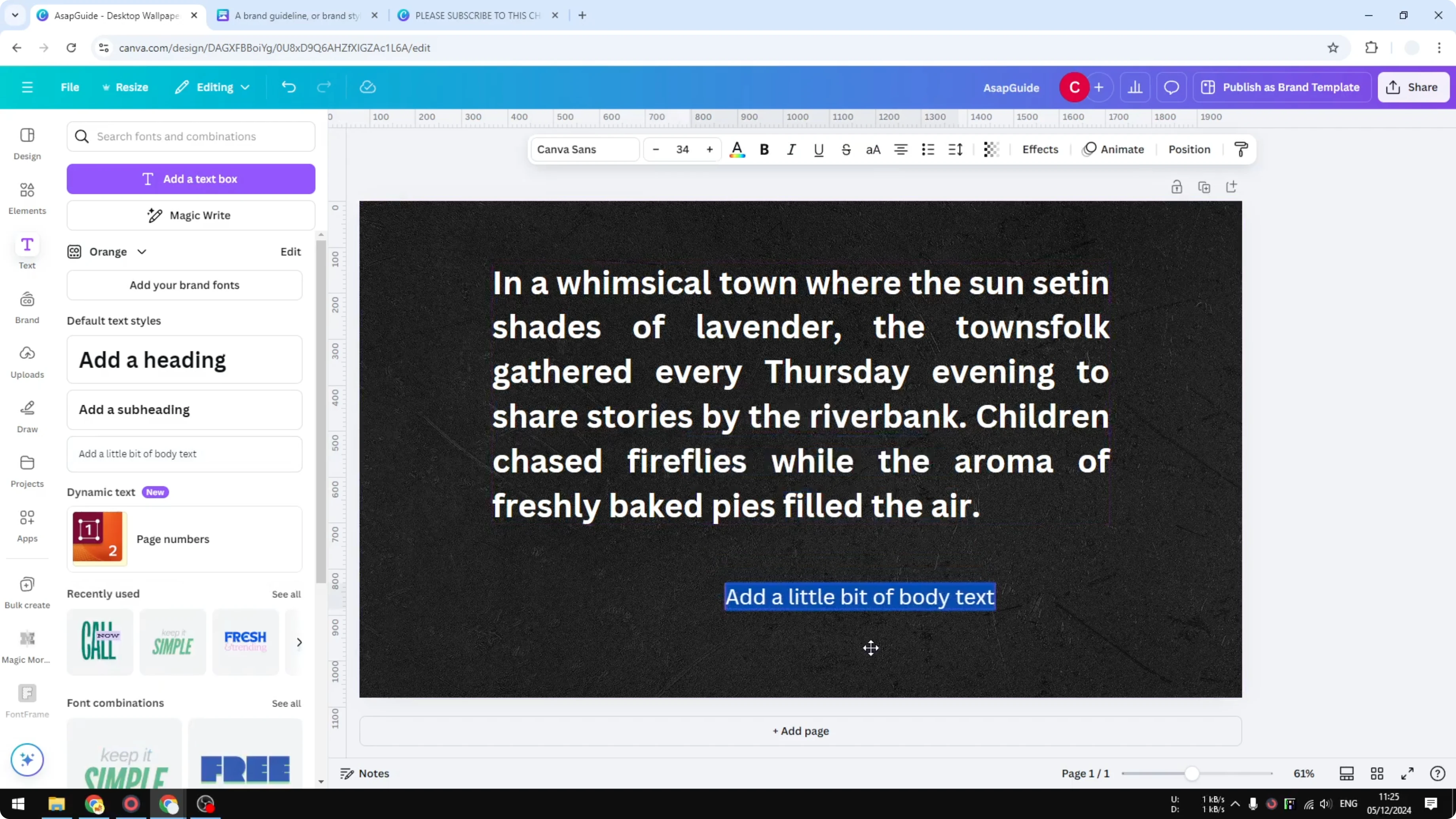 Screenshot from How to Add Footnotes in Canva at 57s