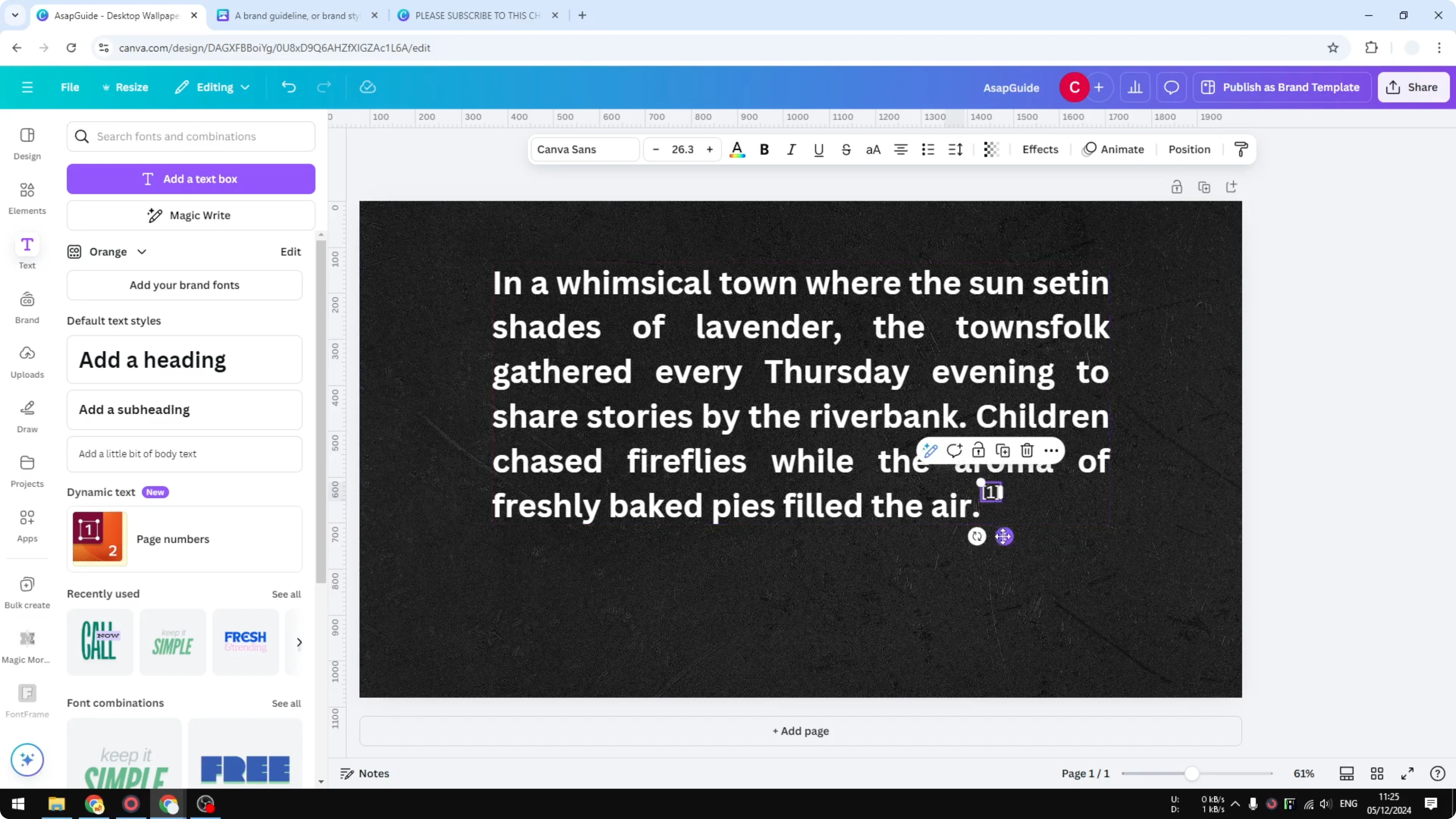 Screenshot from How to Add Footnotes in Canva at 73s