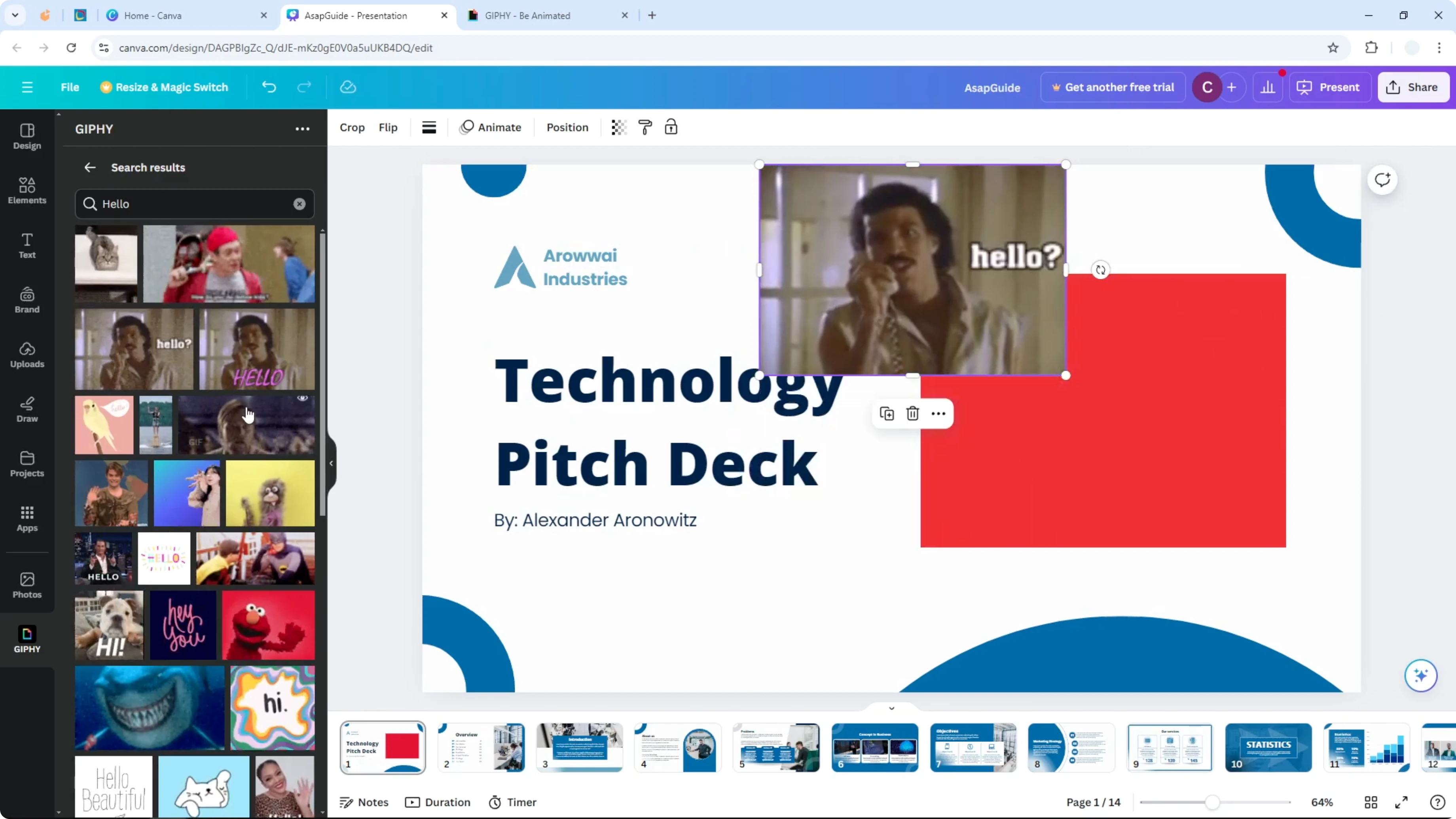 Screenshot from How to Add GIF to Canva Presentation at 110s