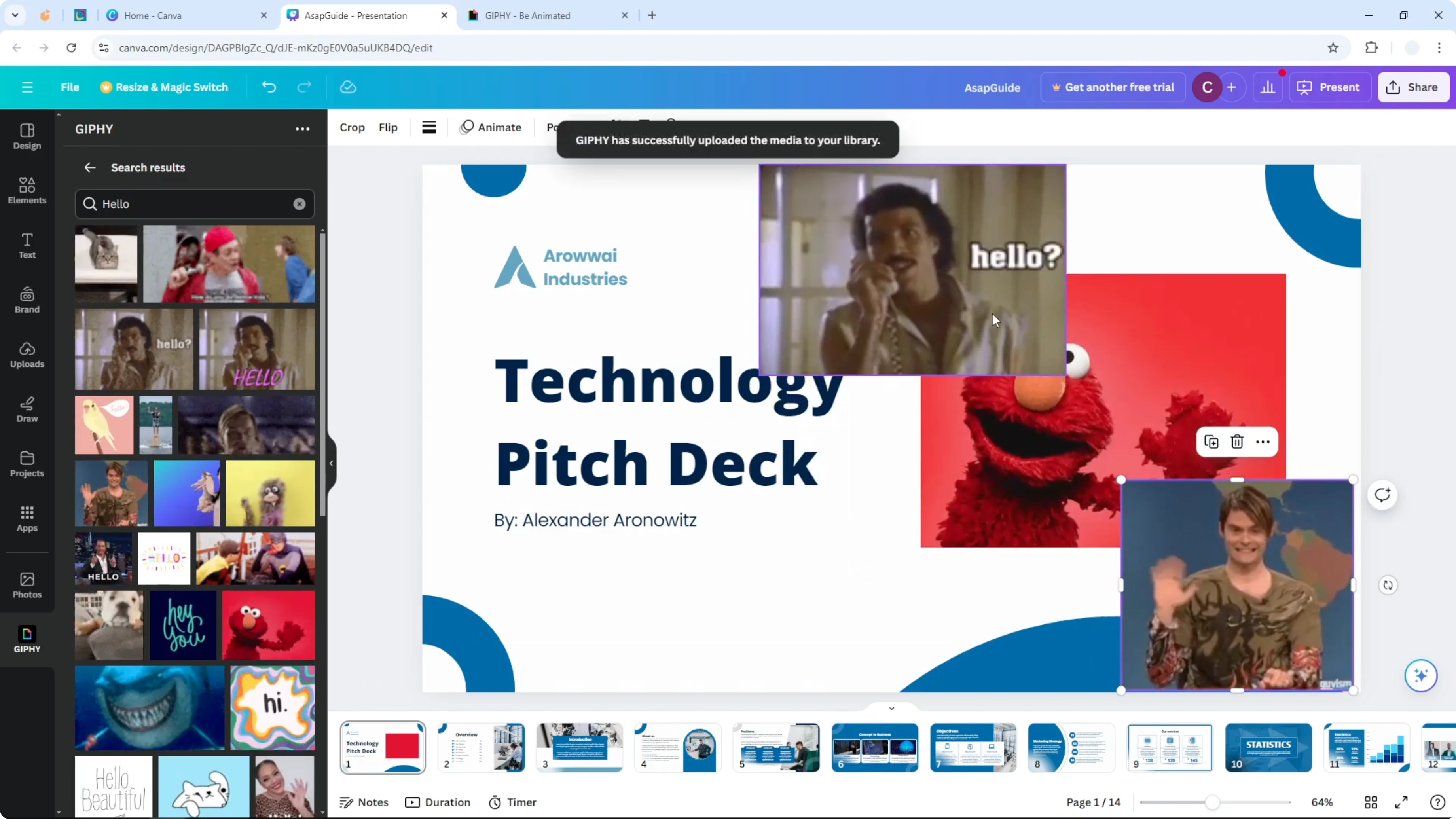 Screenshot from How to Add GIF to Canva Presentation at 115s