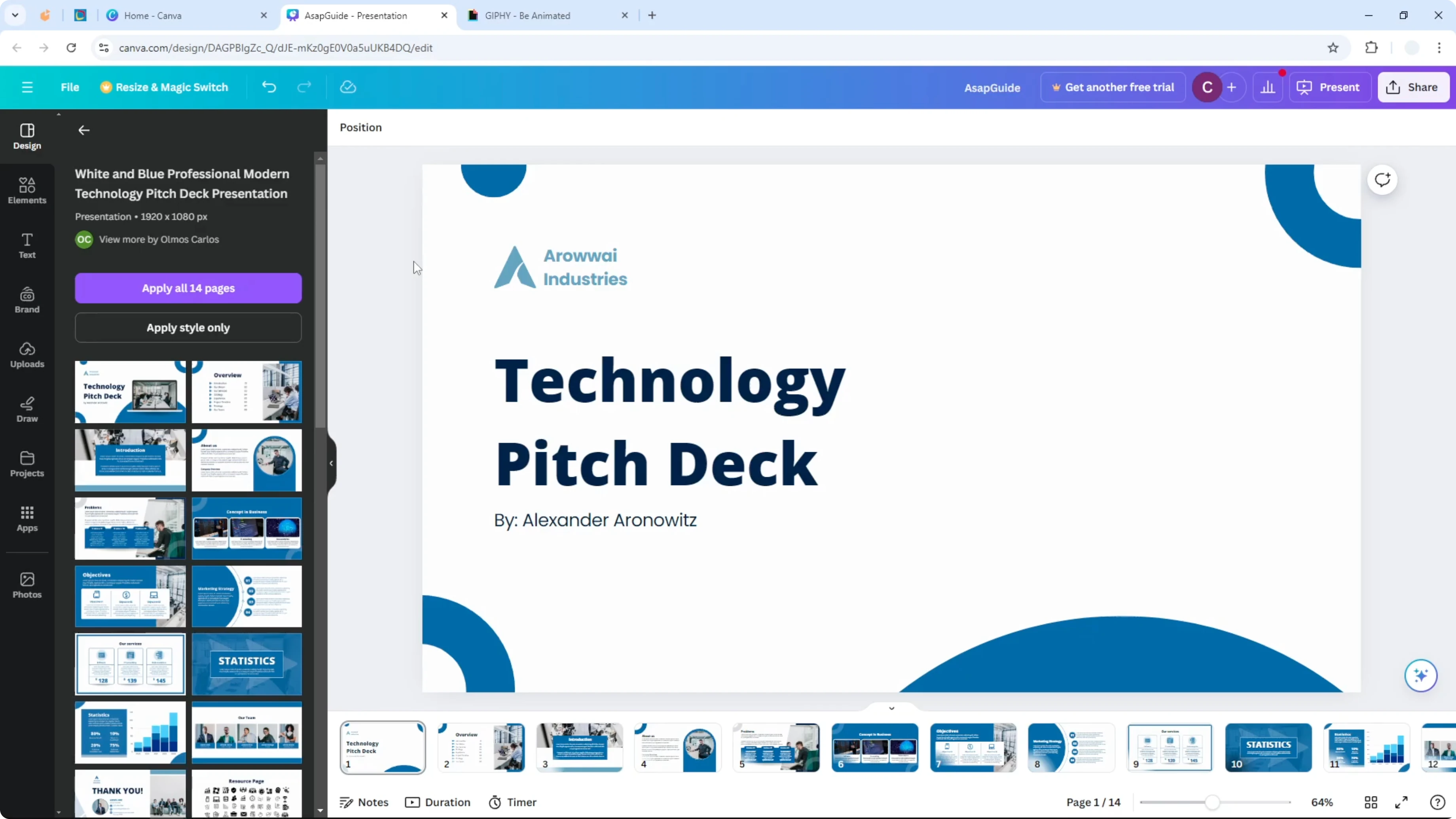 Screenshot from How to Add GIF to Canva Presentation at 12s
