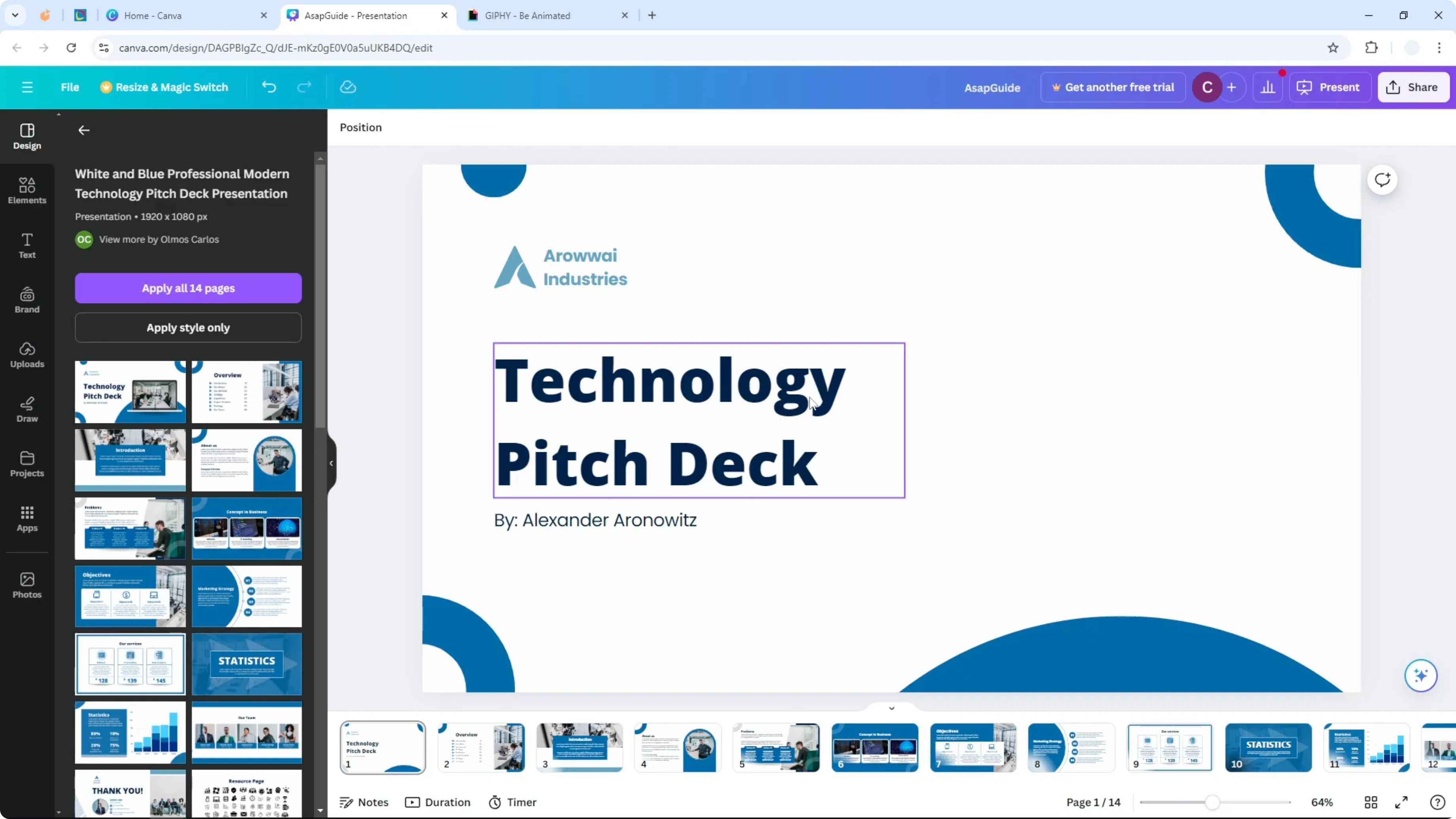 Screenshot from How to Add GIF to Canva Presentation at 41s