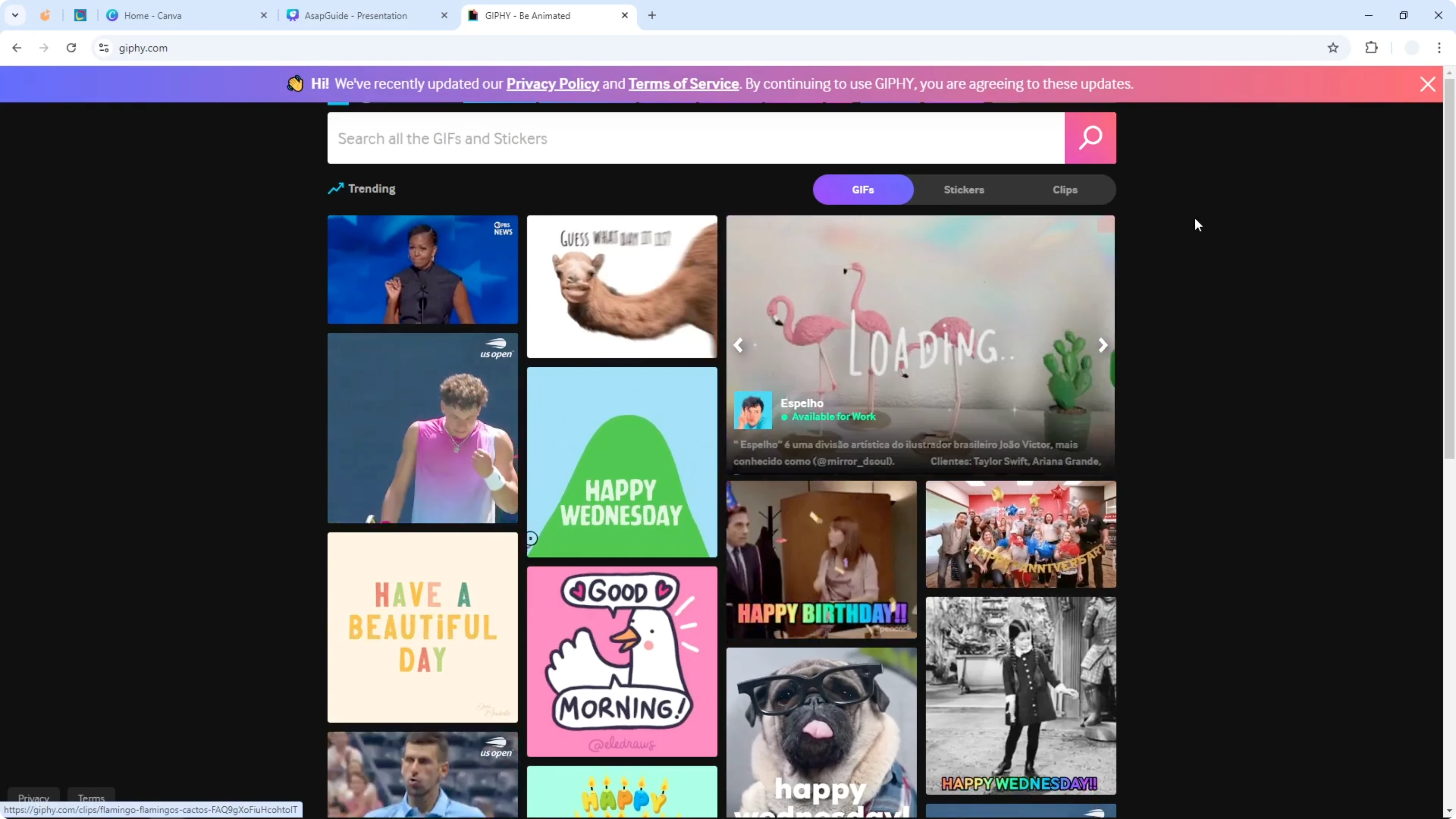 Screenshot from How to Add GIF to Canva Presentation at 51s