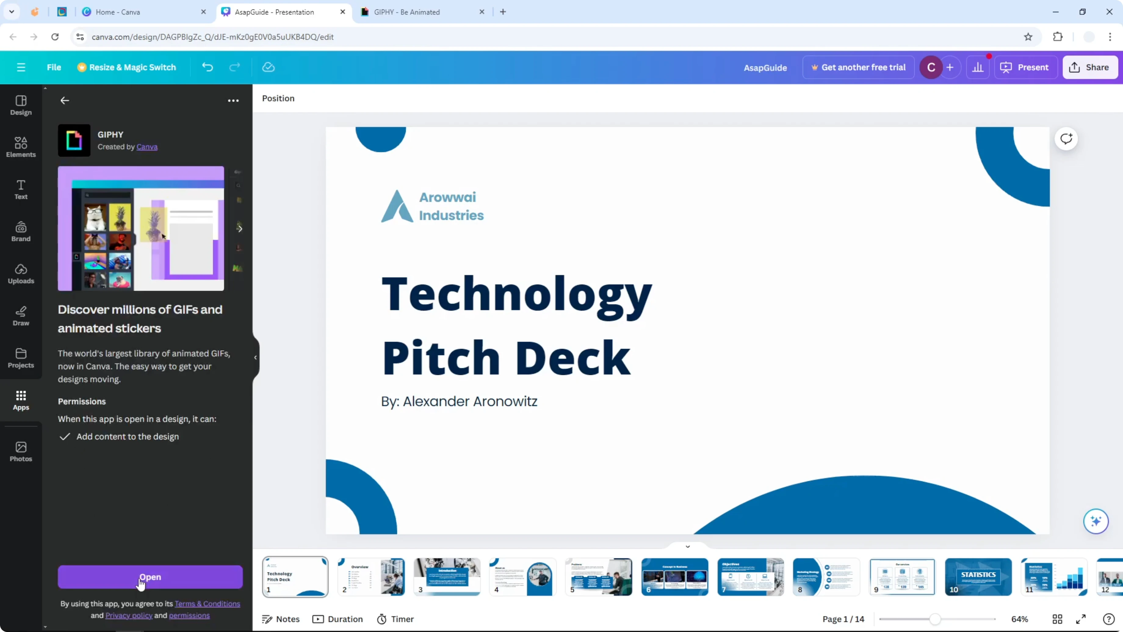 Screenshot from How to Add GIF to Canva Presentation at 76s