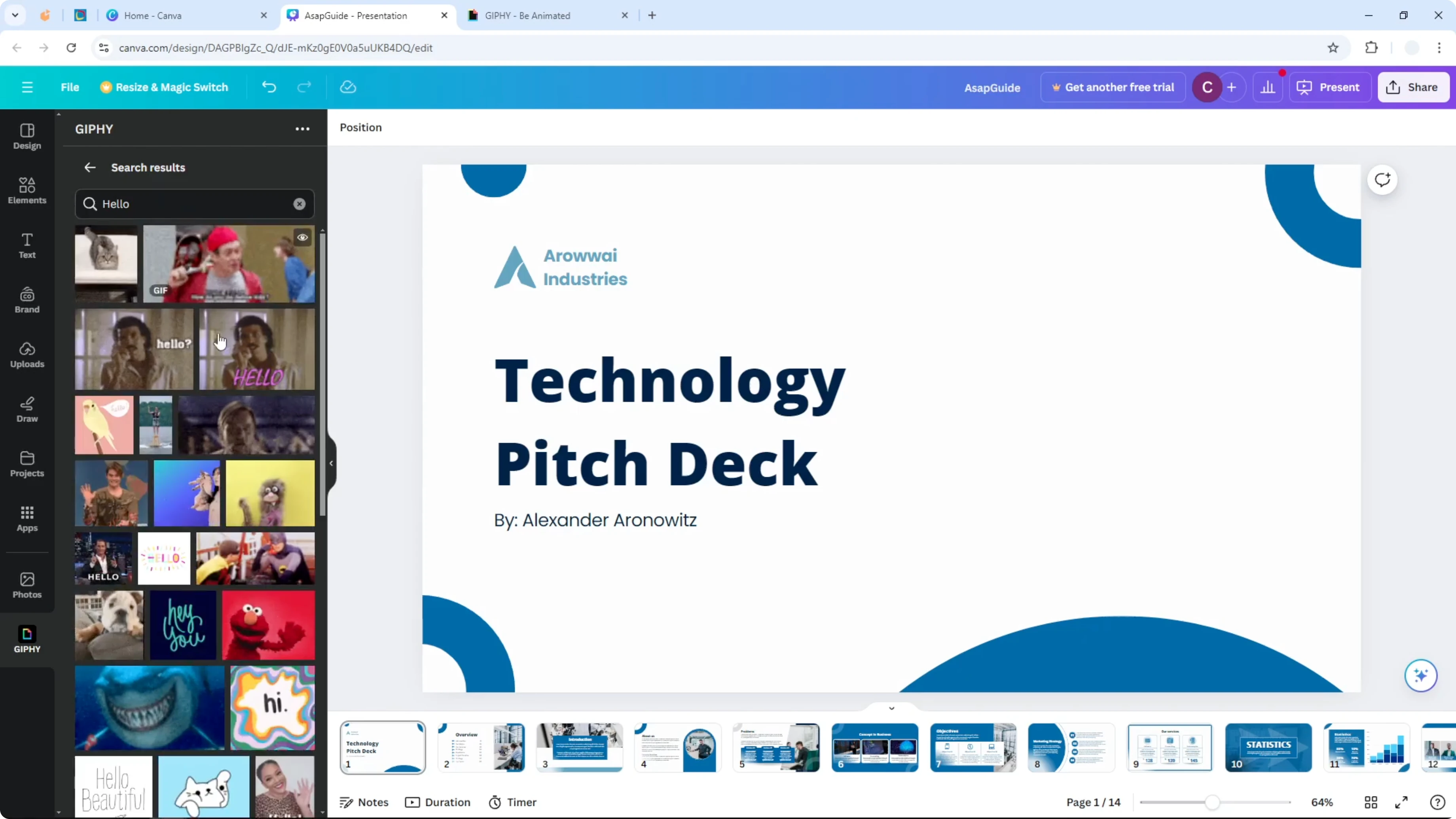 Screenshot from How to Add GIF to Canva Presentation at 89s