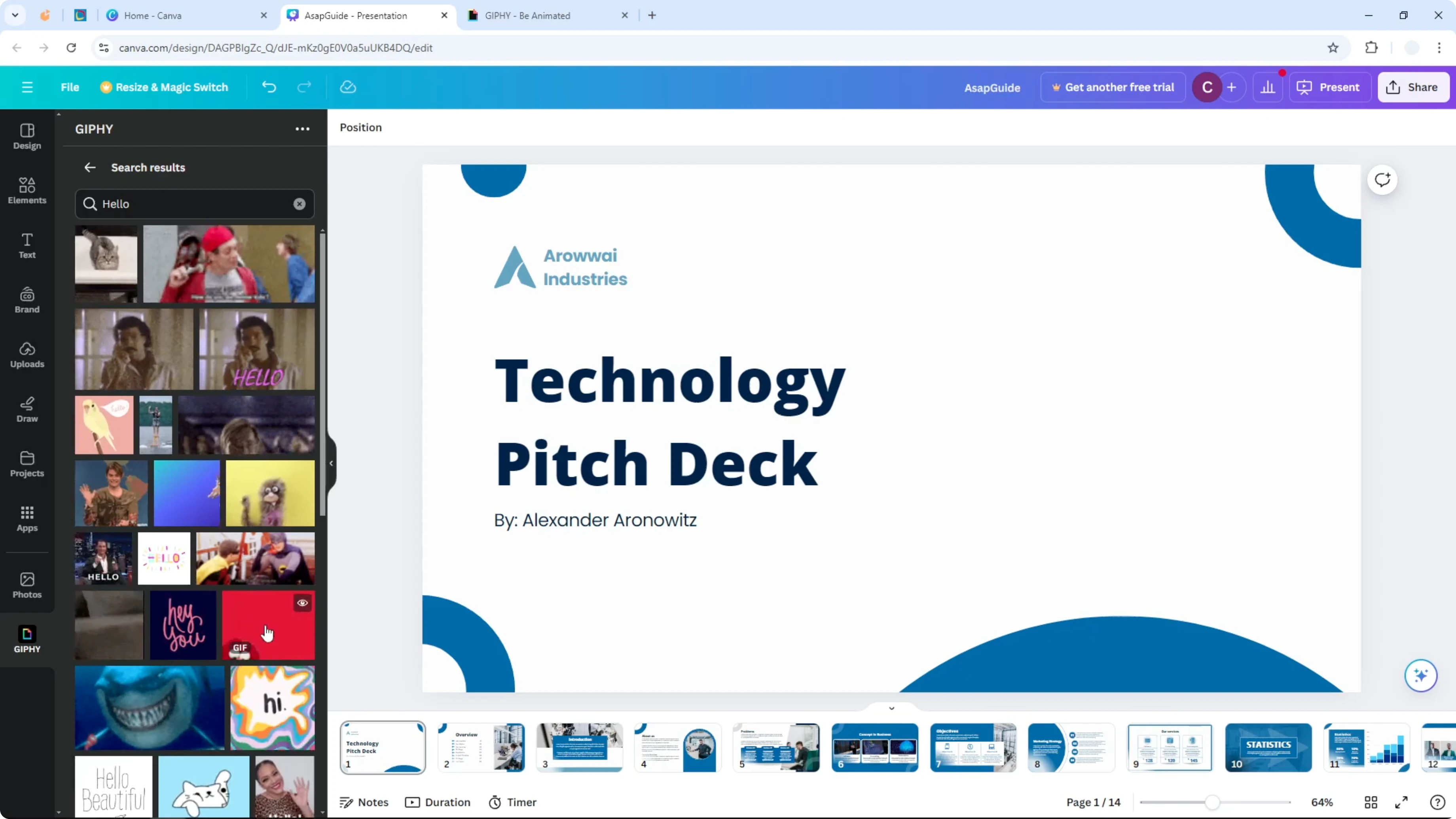 Screenshot from How to Add GIF to Canva Presentation at 93s