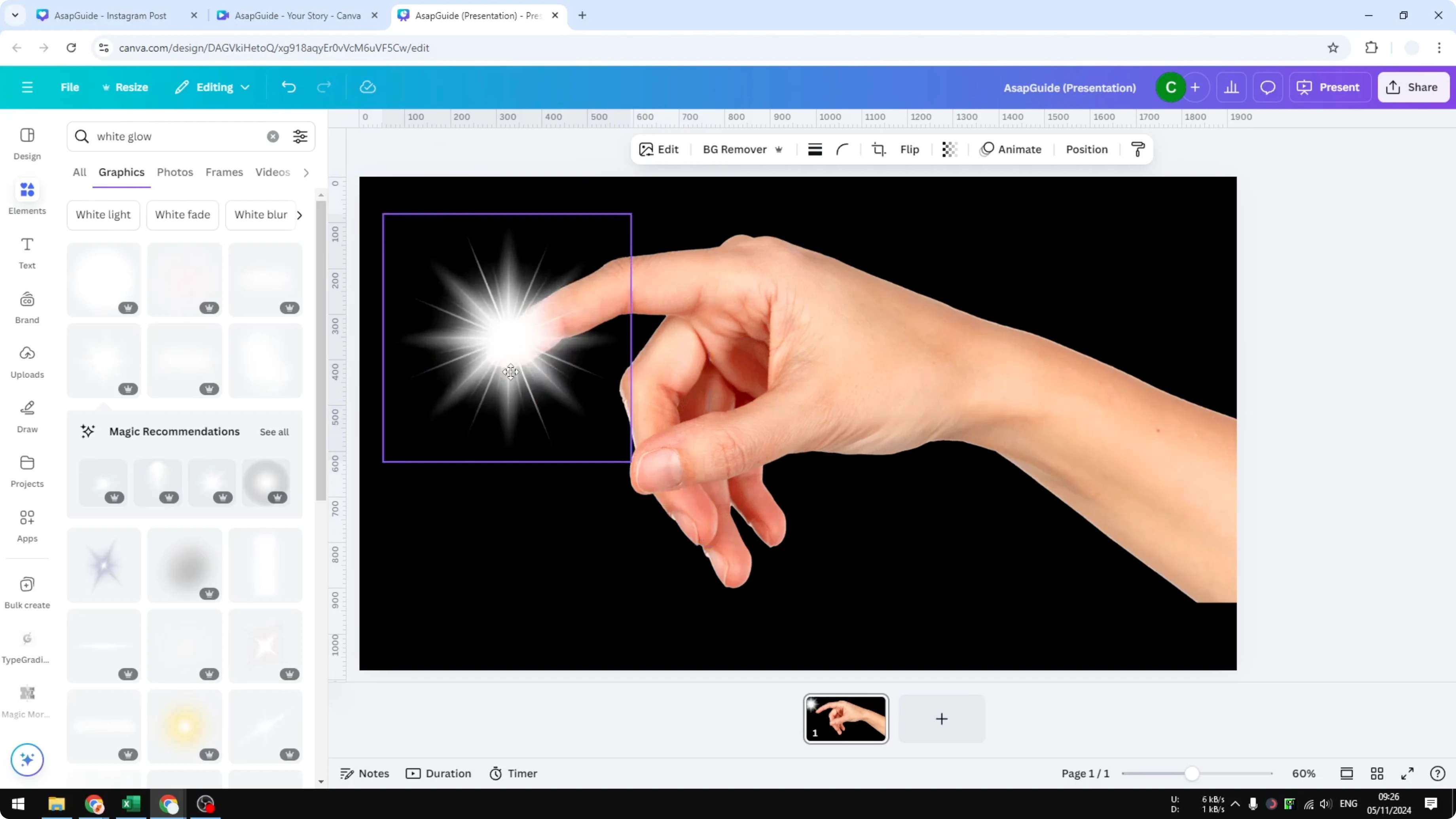 Screenshot from How to Add a Glow Effect in Canva at 104s
