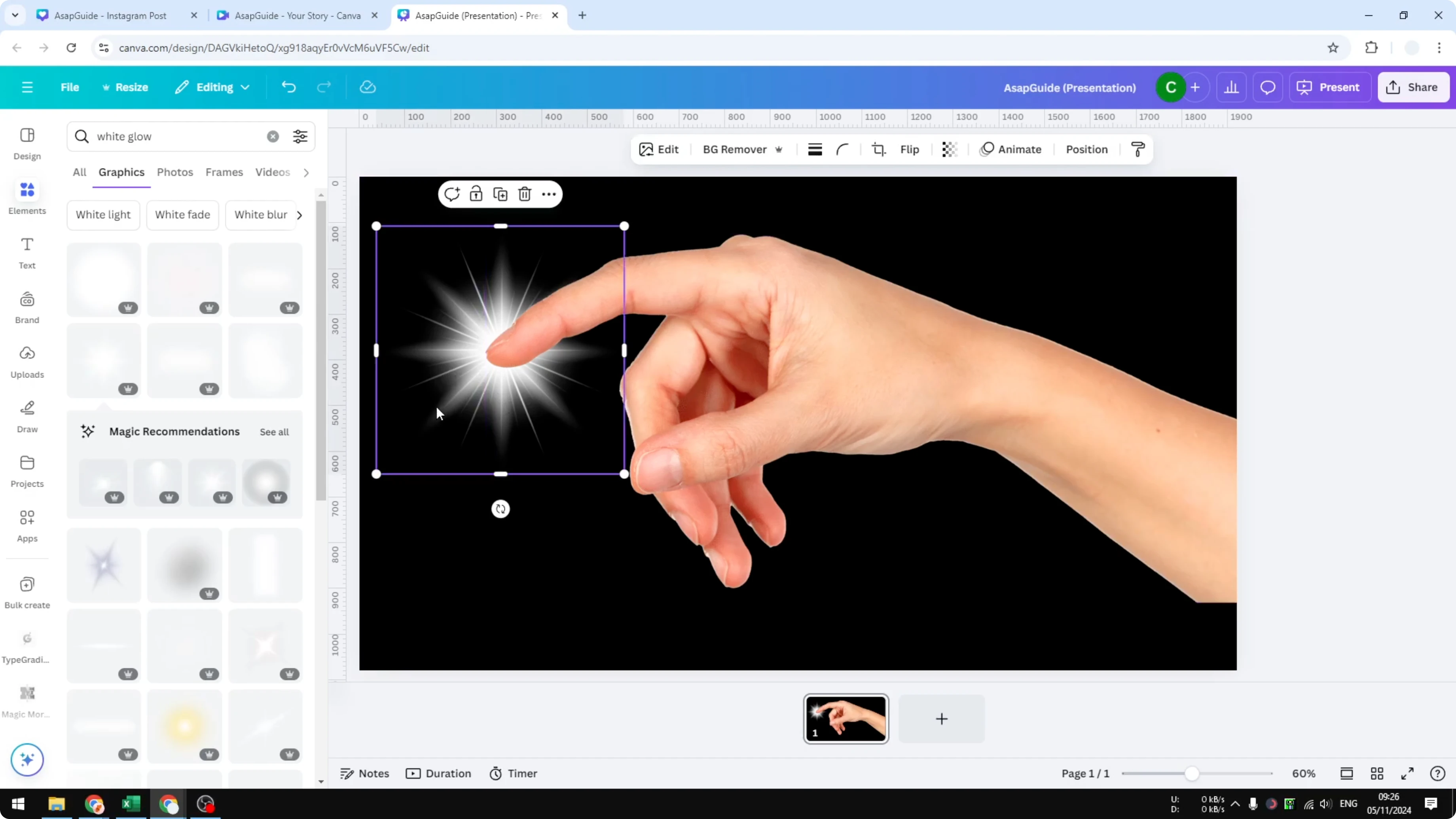 Screenshot from How to Add a Glow Effect in Canva at 115s