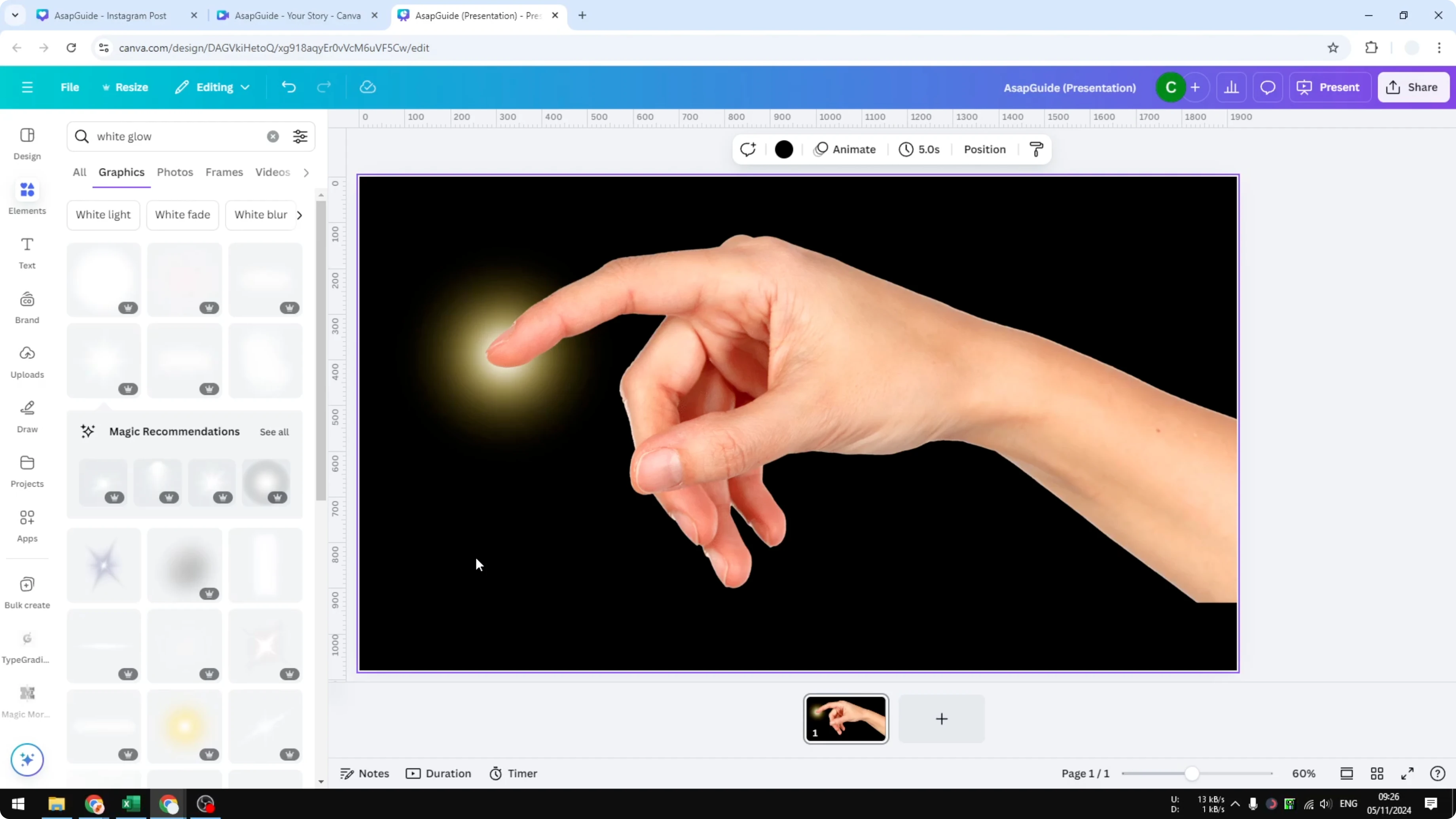Screenshot from How to Add a Glow Effect in Canva at 130s