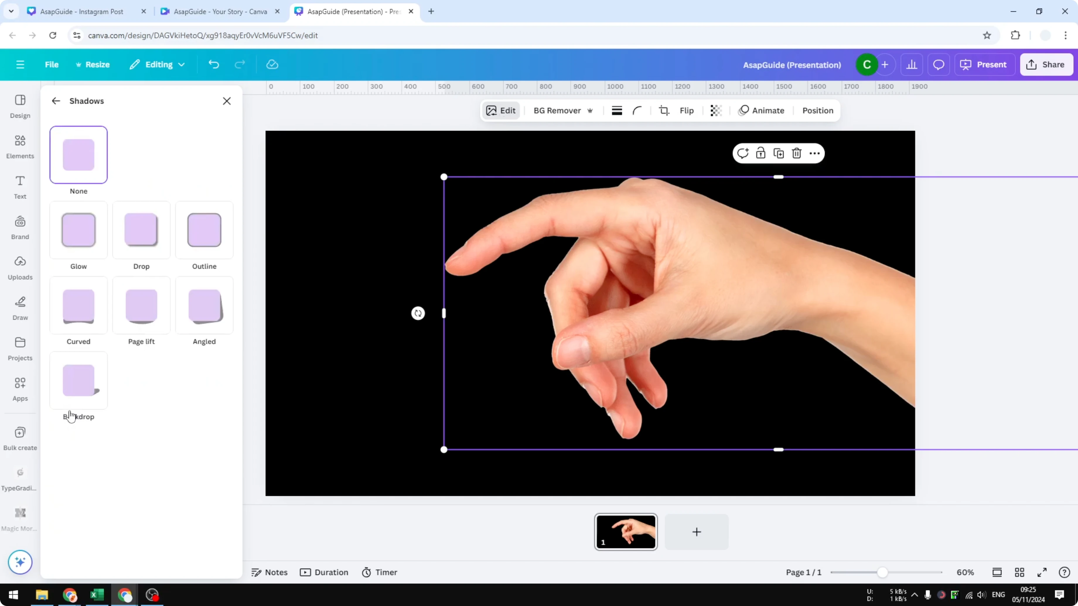 Screenshot from How to Add a Glow Effect in Canva at 44s