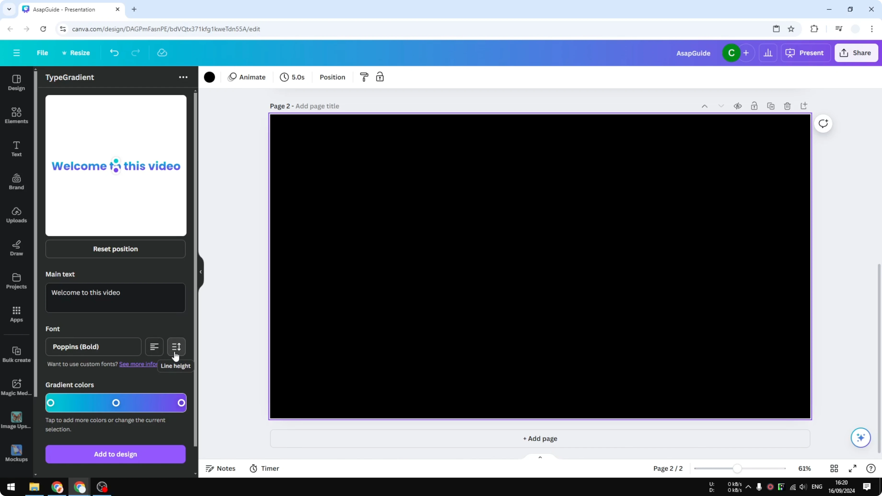 Screenshot from How To Add A Gradient To Text In Canva at 115s