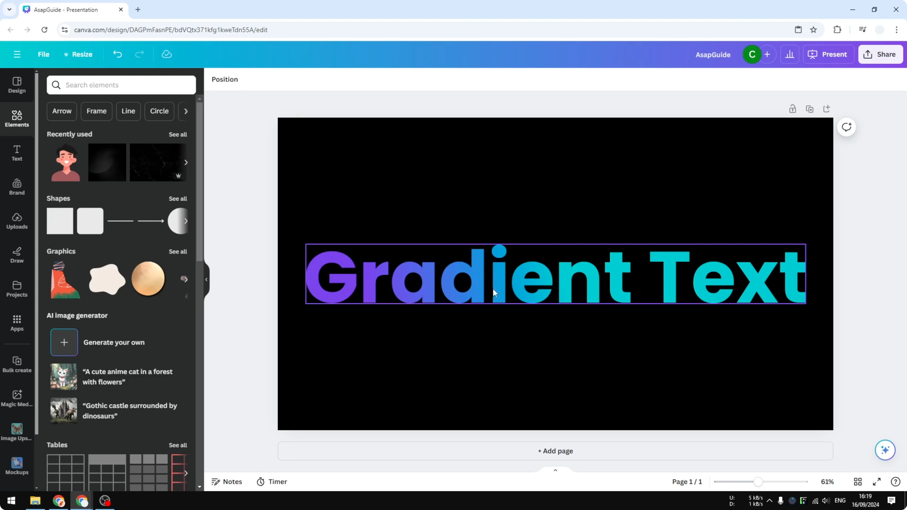 Screenshot from How To Add A Gradient To Text In Canva at 29s