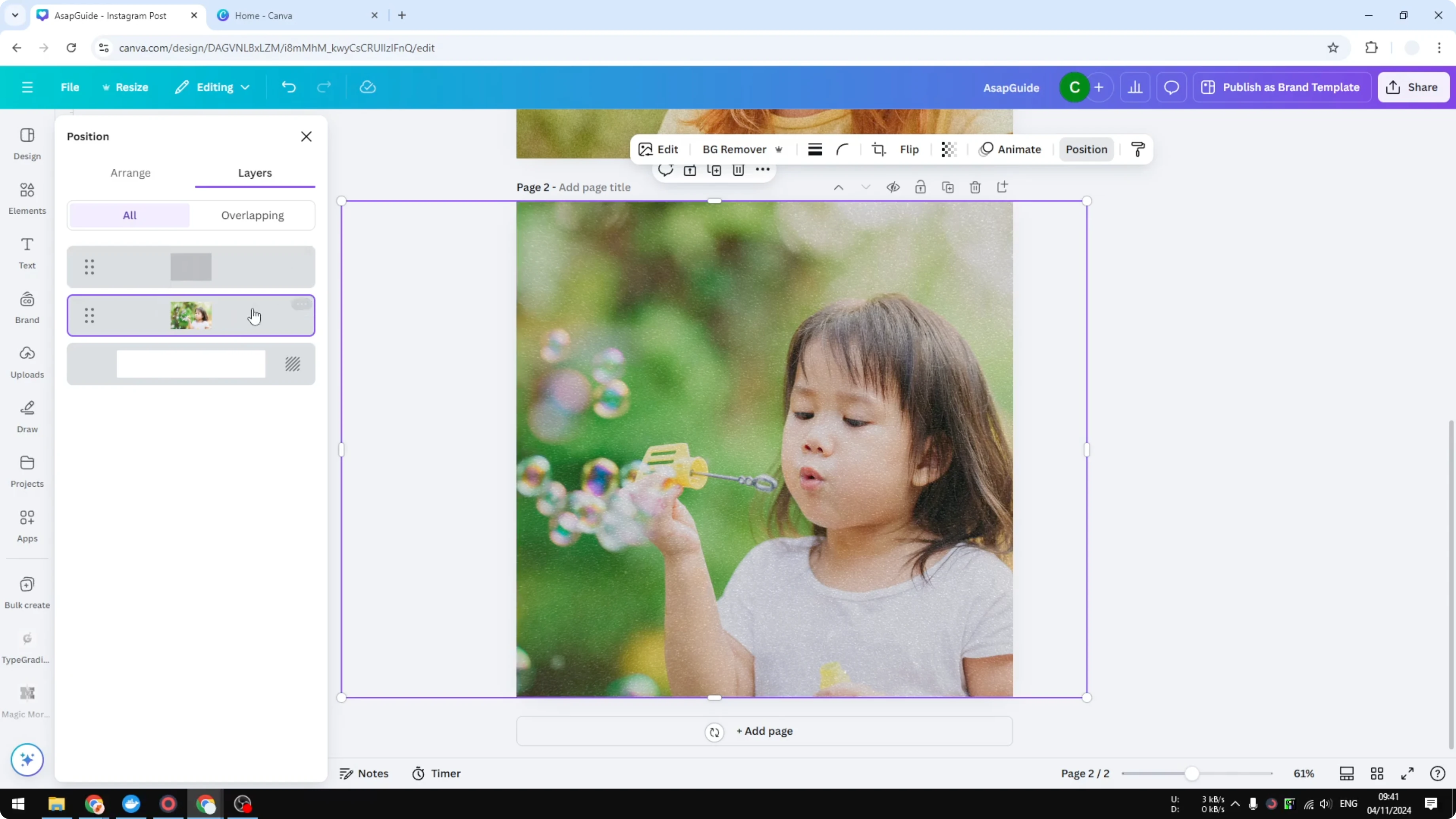 Screenshot from How to Add Grain Effect to a Photo in Canva at 171s