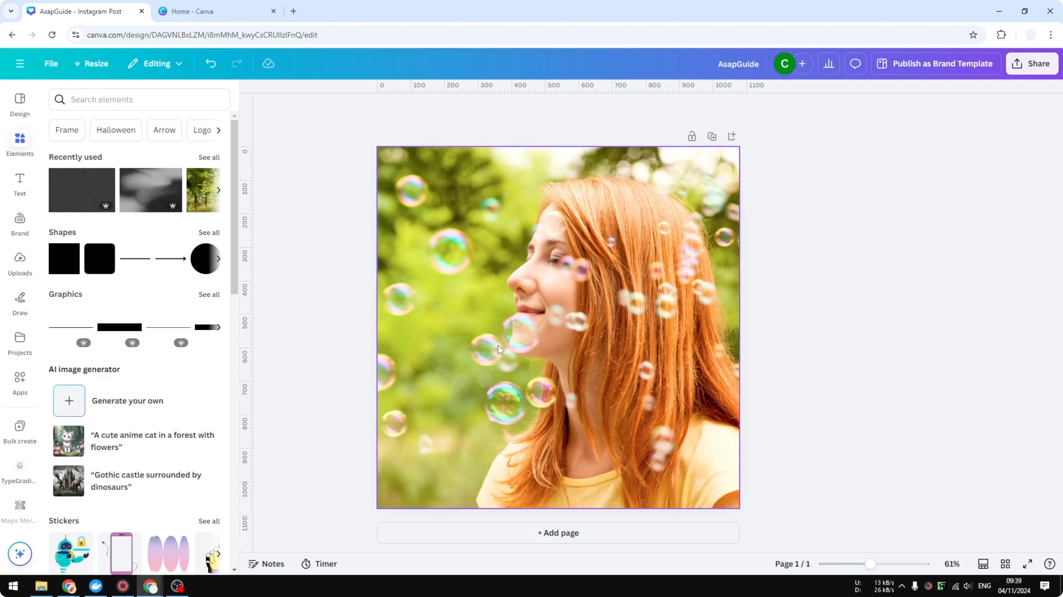 Screenshot from How to Add Grain Effect to a Photo in Canva at 30s