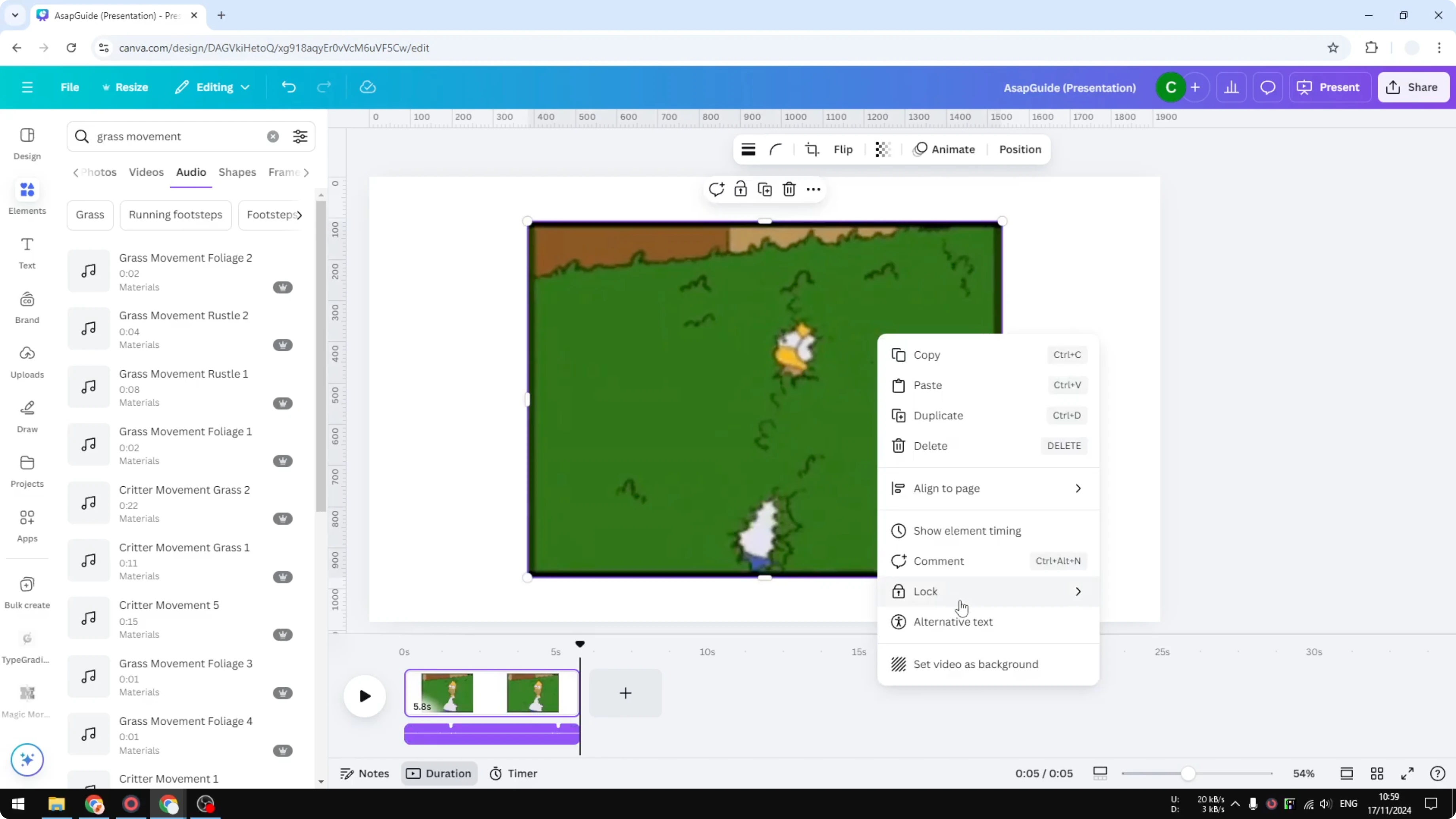 Screenshot from How to Add Music to GIF in Canva at 132s