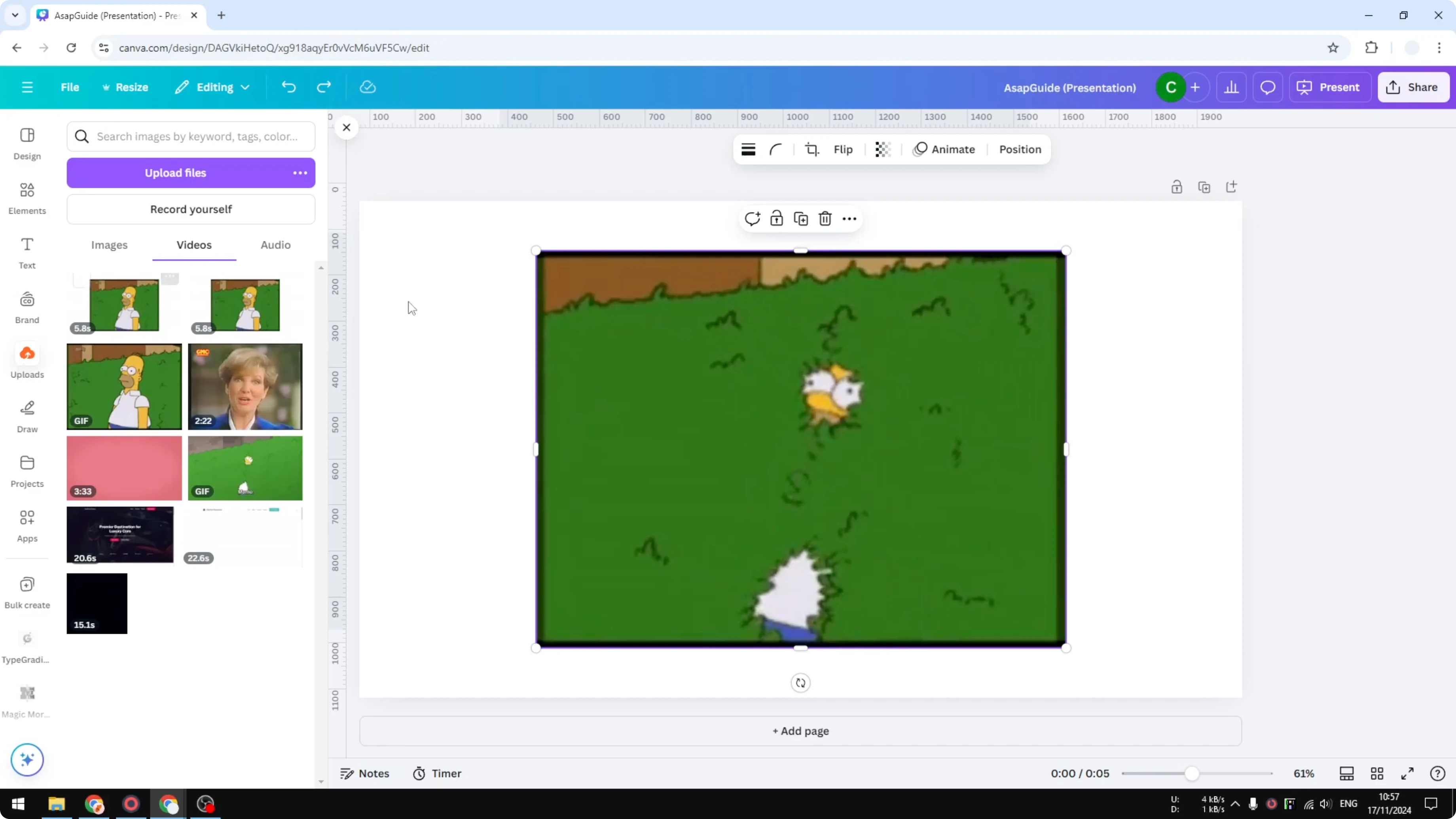 Screenshot from How to Add Music to GIF in Canva at 31s